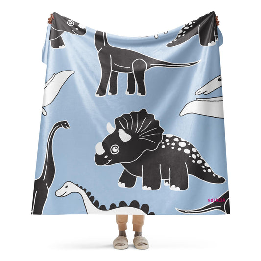 Plaid Doux en Sherpa Dinosaure – Couverture Chaude et Confortable - Salon, Canapé, Lit, décoration maison, cadeau, Noël anniversaire chambre
