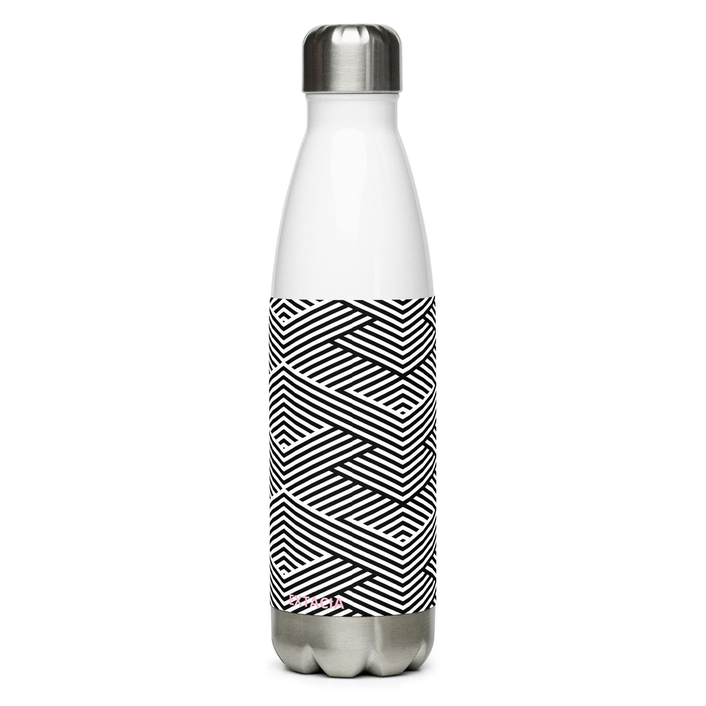 Gourde Inox - Noir & Blanc – Bouteille Étanche, isotherme, durable en acier inoxydable – Graphique