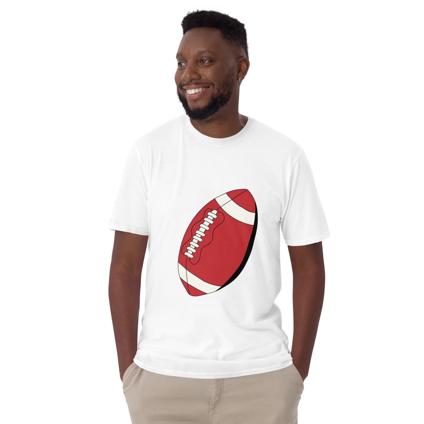 T-shirt pour homme à col rond, manches courtes – 100% coton, motif imprimé – Ballon Américain