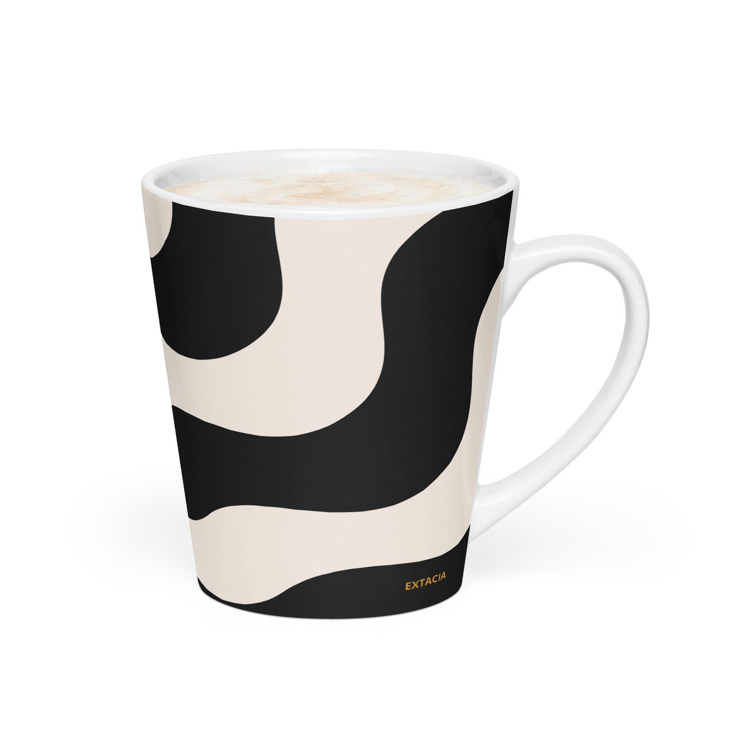 Mug à café en Céramique Blanche - Tasse 12 oz - Élégante, Ergonomique – Bureau, Cuisine, Maison, Cadeau - Design Graphique Minimaliste