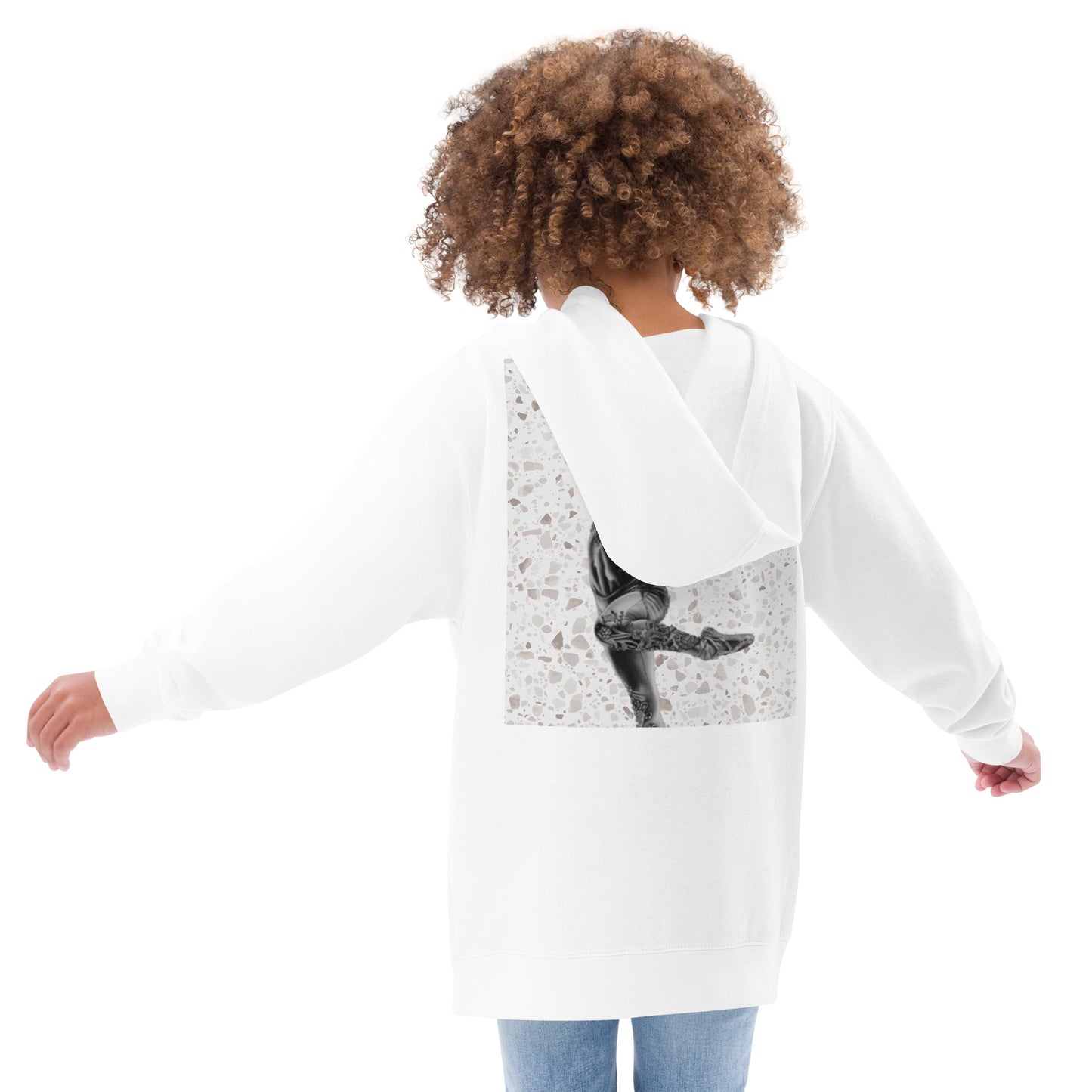 Sweat à capuche pour petite fille & ado – Granite – Coton-mélange, pull chaud & doux – Motif Gymnaste Danseuse