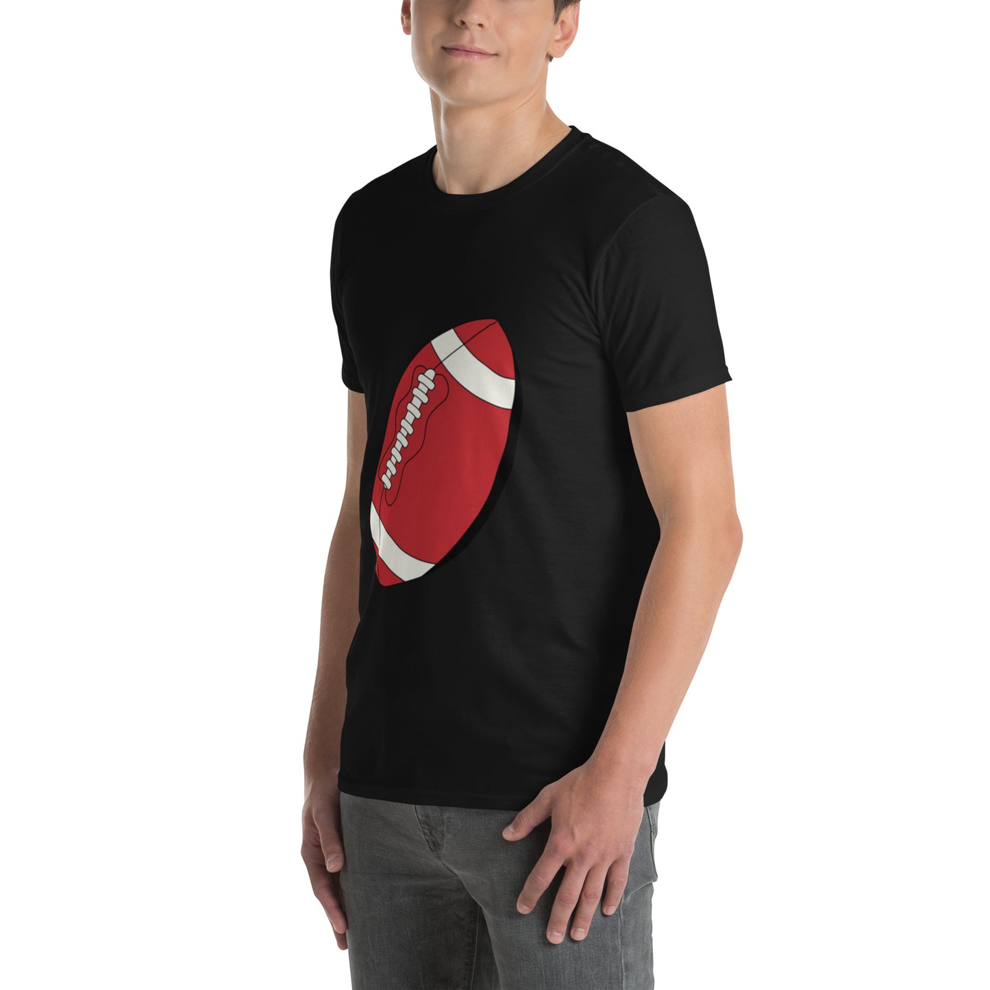 T-shirt pour homme à col rond, manches courtes – 100% coton, motif imprimé – Ballon Américain