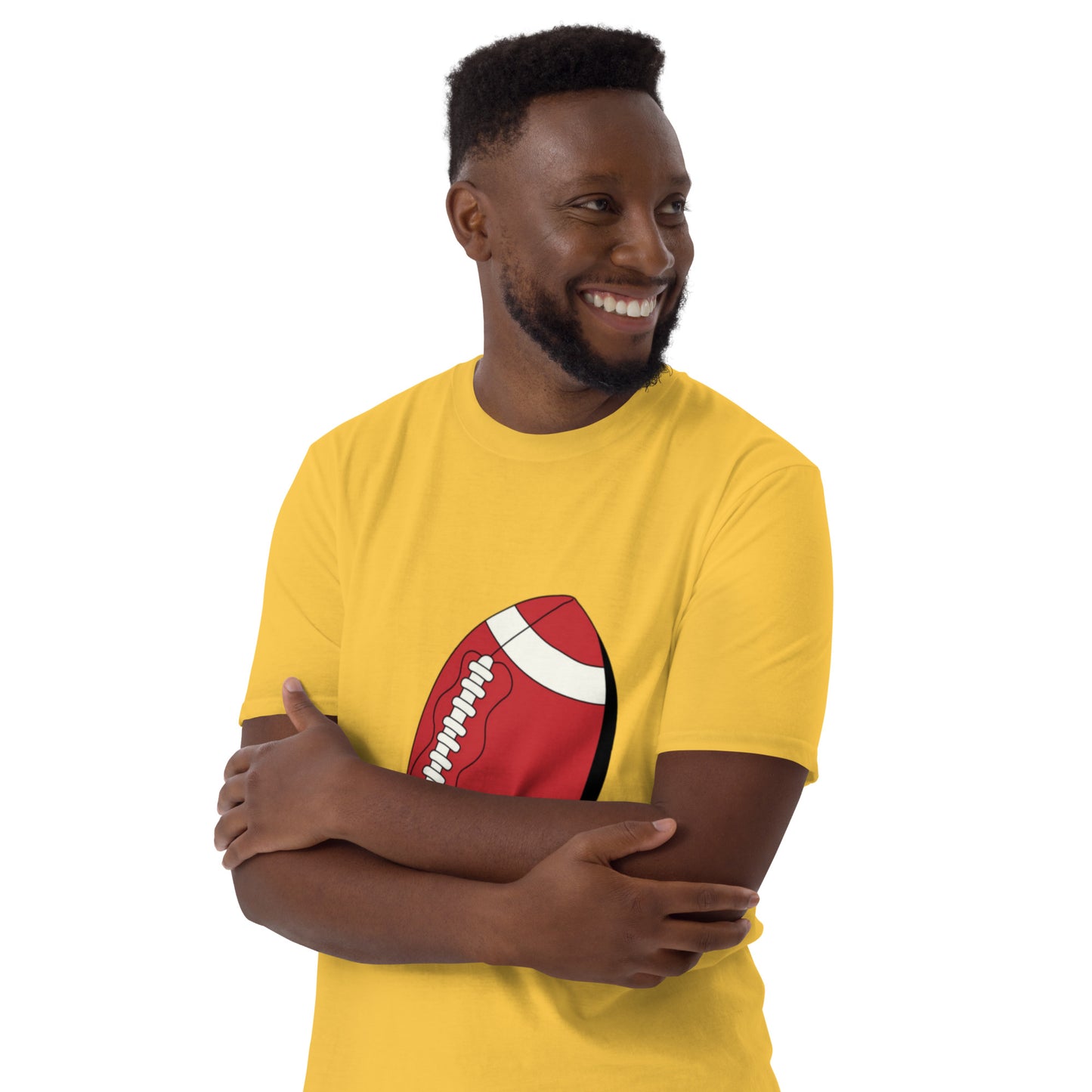 T-shirt pour homme à col rond, manches courtes – 100% coton, motif imprimé – Ballon Américain