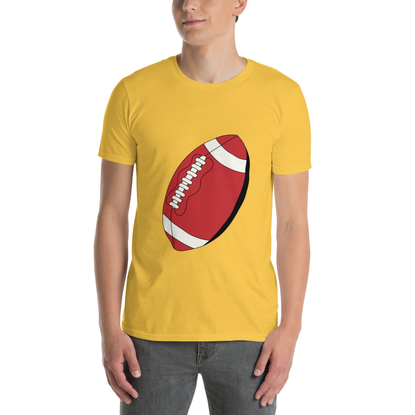 T-shirt pour homme à col rond, manches courtes – 100% coton, motif imprimé – Ballon Américain