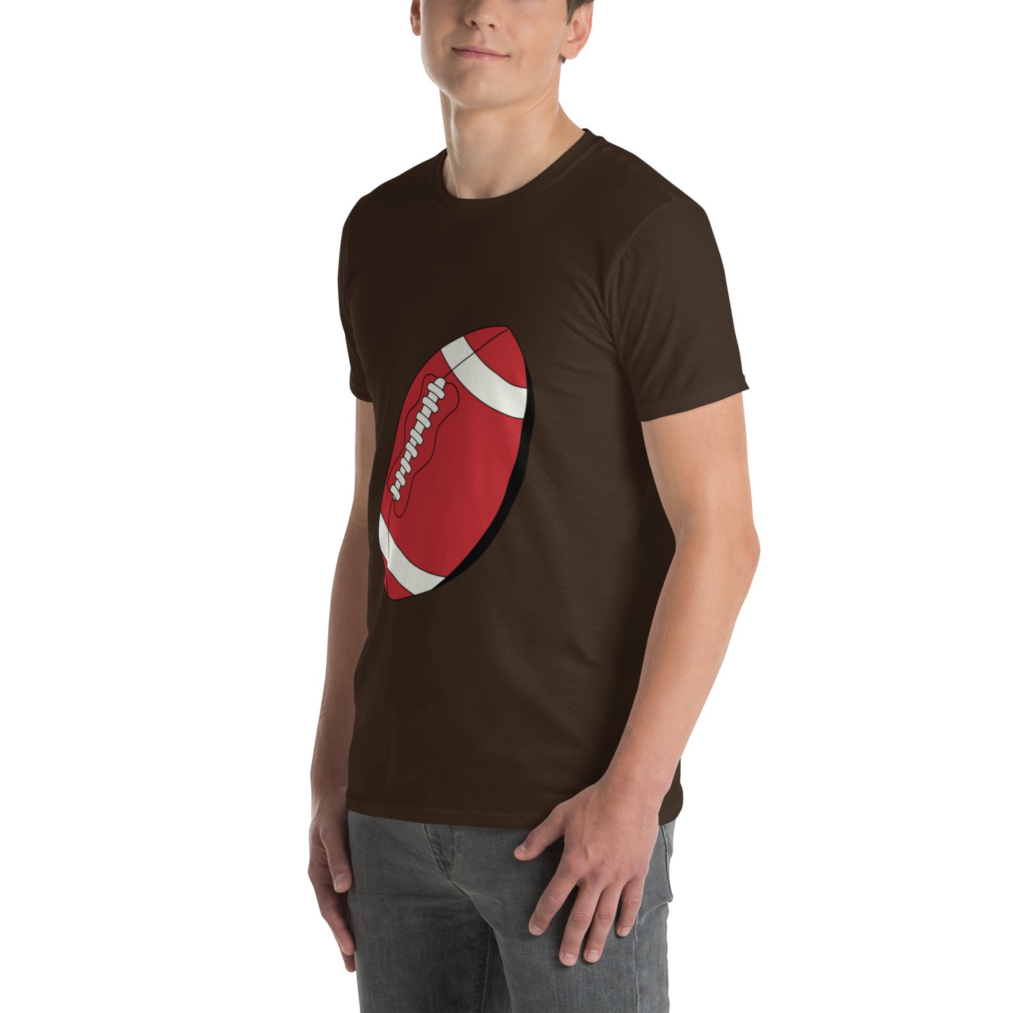 T-shirt pour homme à col rond, manches courtes – 100% coton, motif imprimé – Ballon Américain