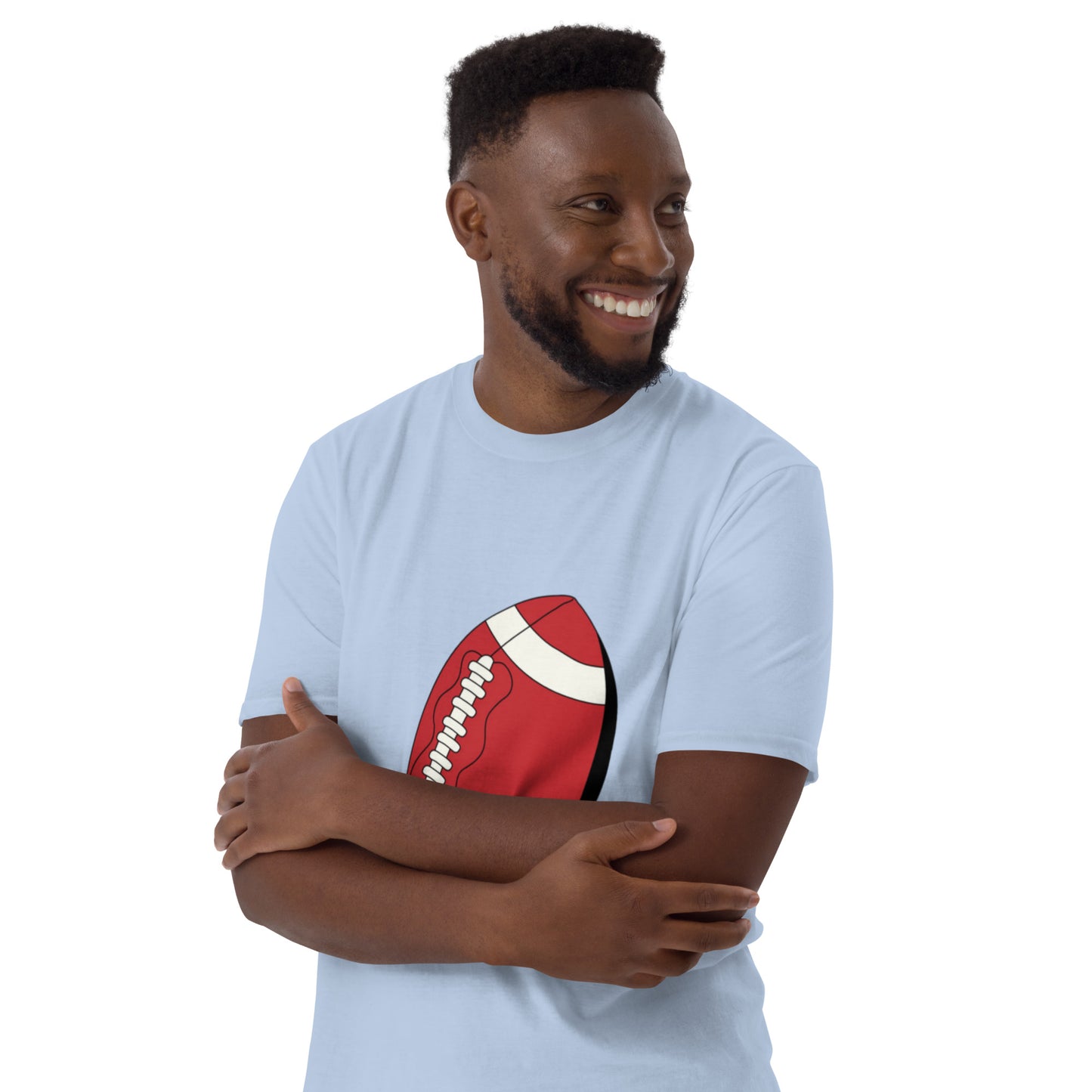 T-shirt pour homme à col rond, manches courtes – 100% coton, motif imprimé – Ballon Américain