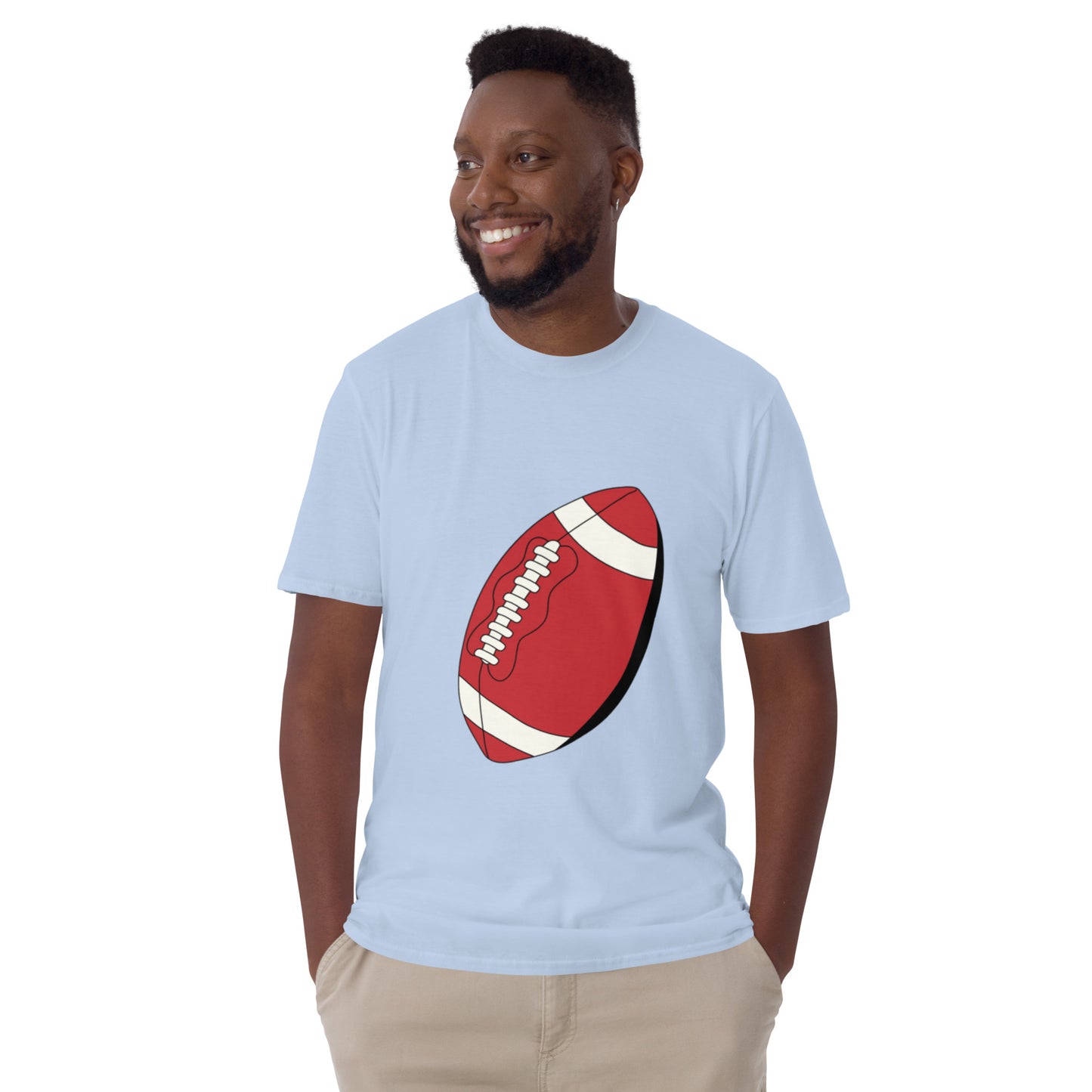 T-shirt pour homme à col rond, manches courtes – 100% coton, motif imprimé – Ballon Américain