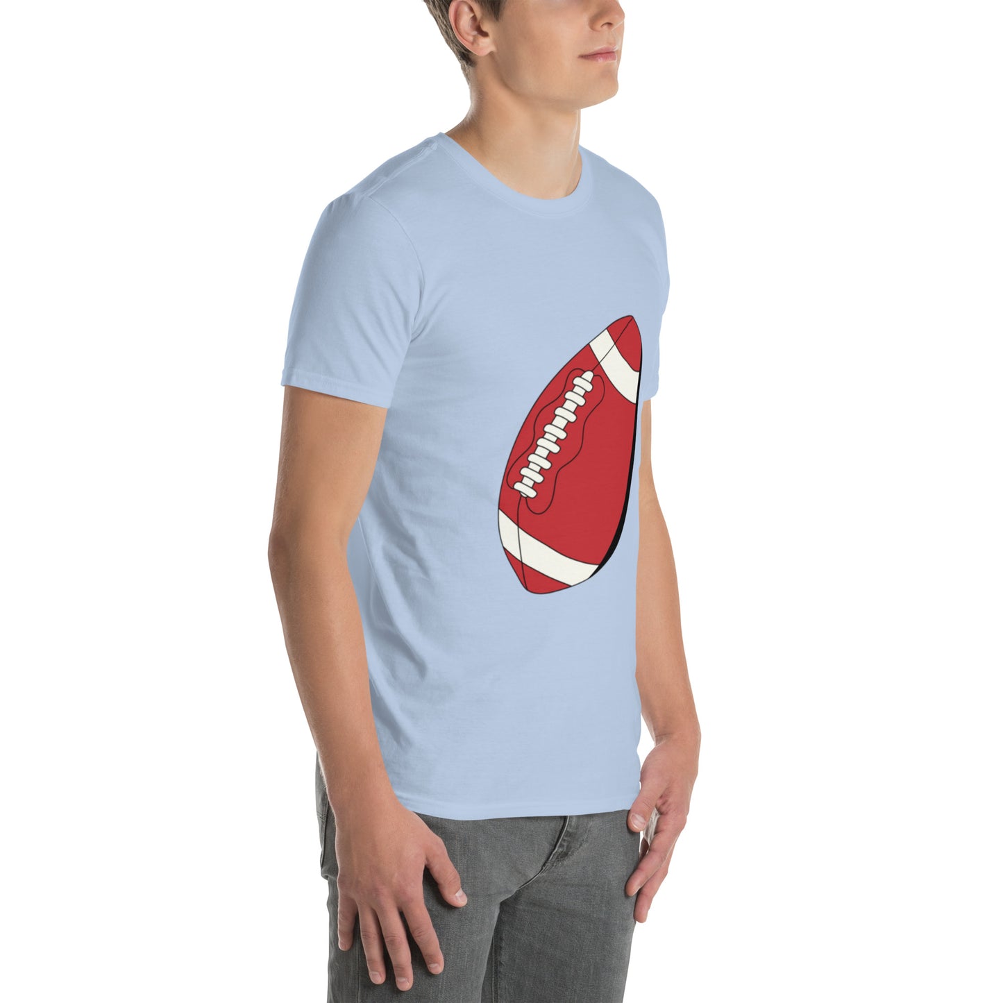 T-shirt pour homme à col rond, manches courtes – 100% coton, motif imprimé – Ballon Américain