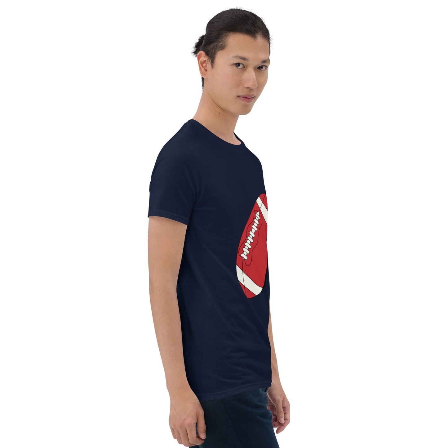 T-shirt pour homme à col rond, manches courtes – 100% coton, motif imprimé – Ballon Américain