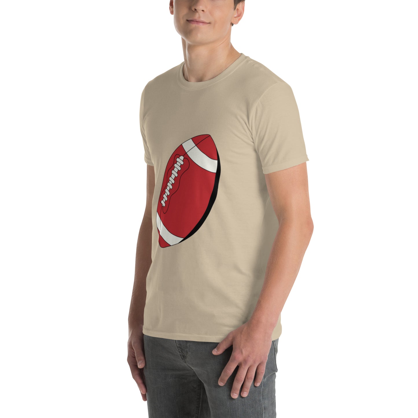 T-shirt pour homme à col rond, manches courtes – 100% coton, motif imprimé – Ballon Américain