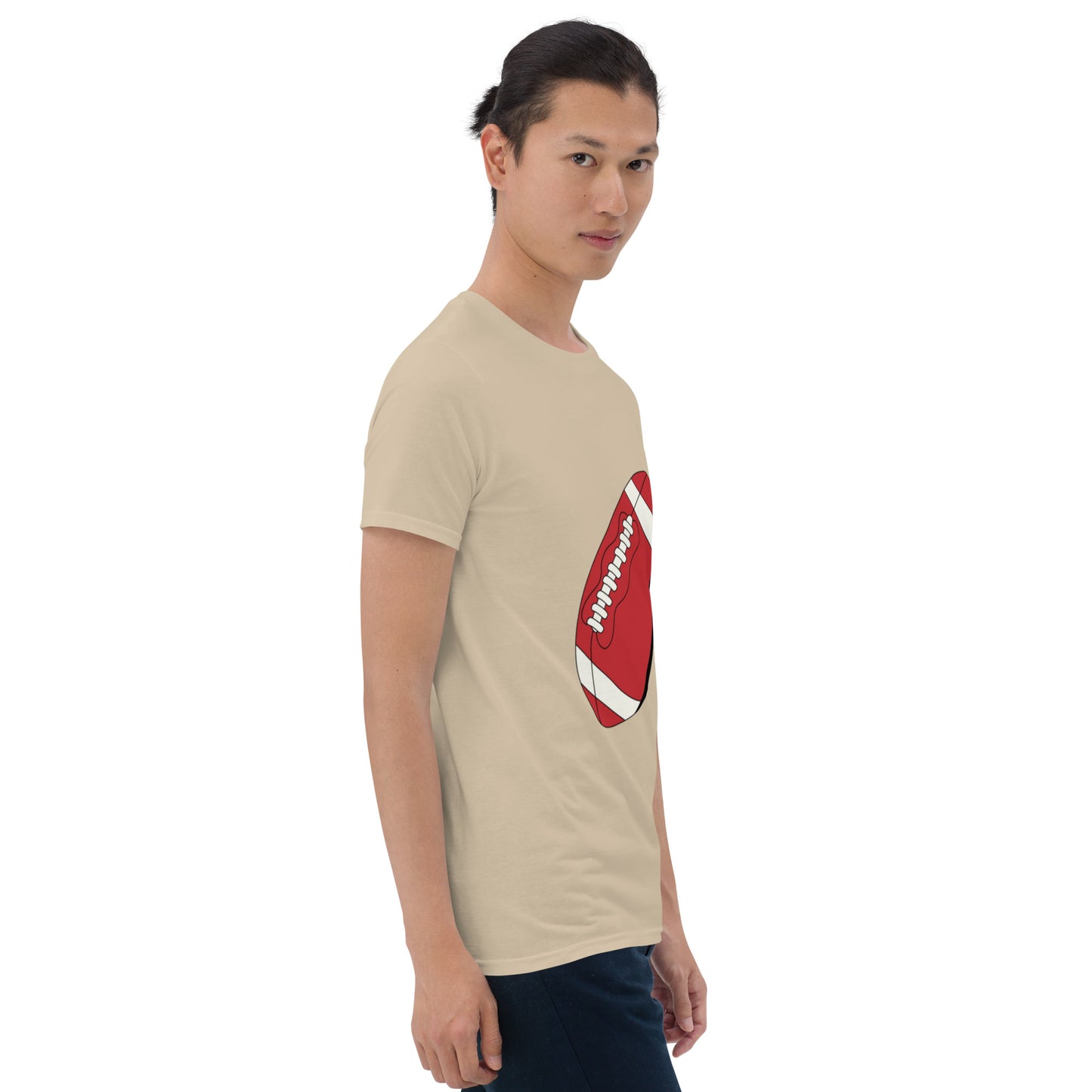 T-shirt pour homme à col rond, manches courtes – 100% coton, motif imprimé – Ballon Américain