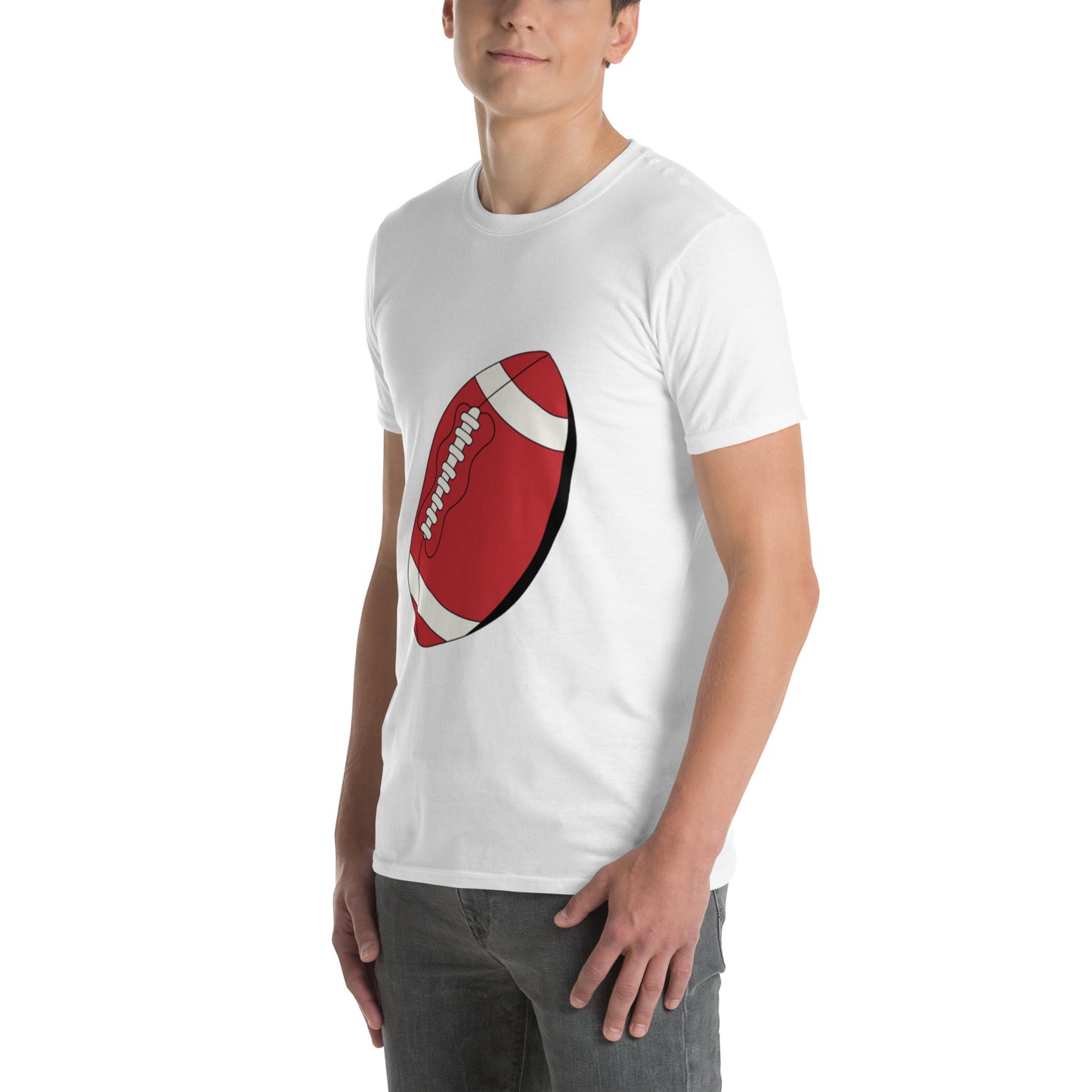 T-shirt pour homme à col rond, manches courtes – 100% coton, motif imprimé – Ballon Américain