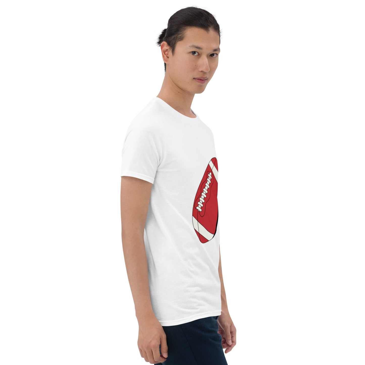 T-shirt pour homme à col rond, manches courtes – 100% coton, motif imprimé – Ballon Américain