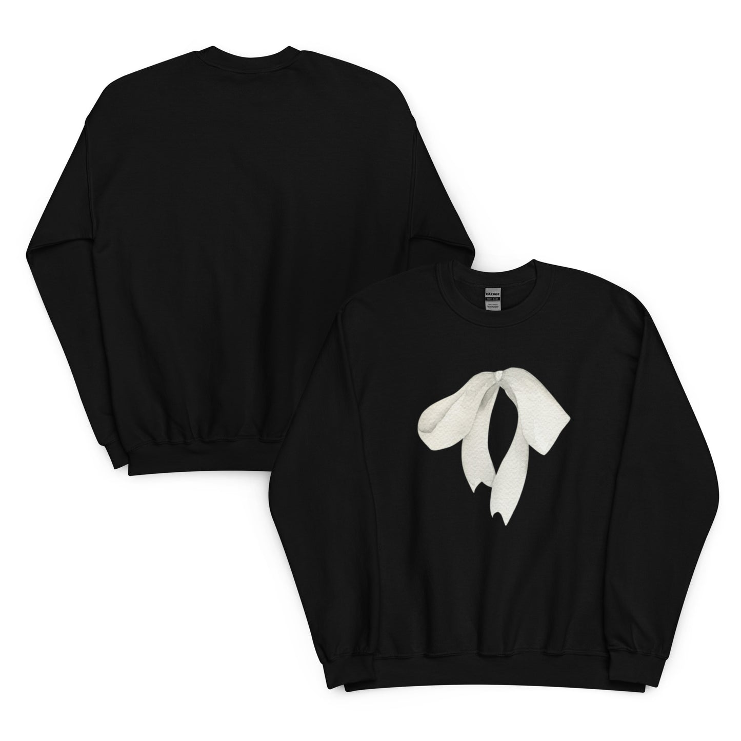 Sweat à col rond pour femme – mélange coton/polyester – motif imprimé "Petit Noeud" Minimaliste