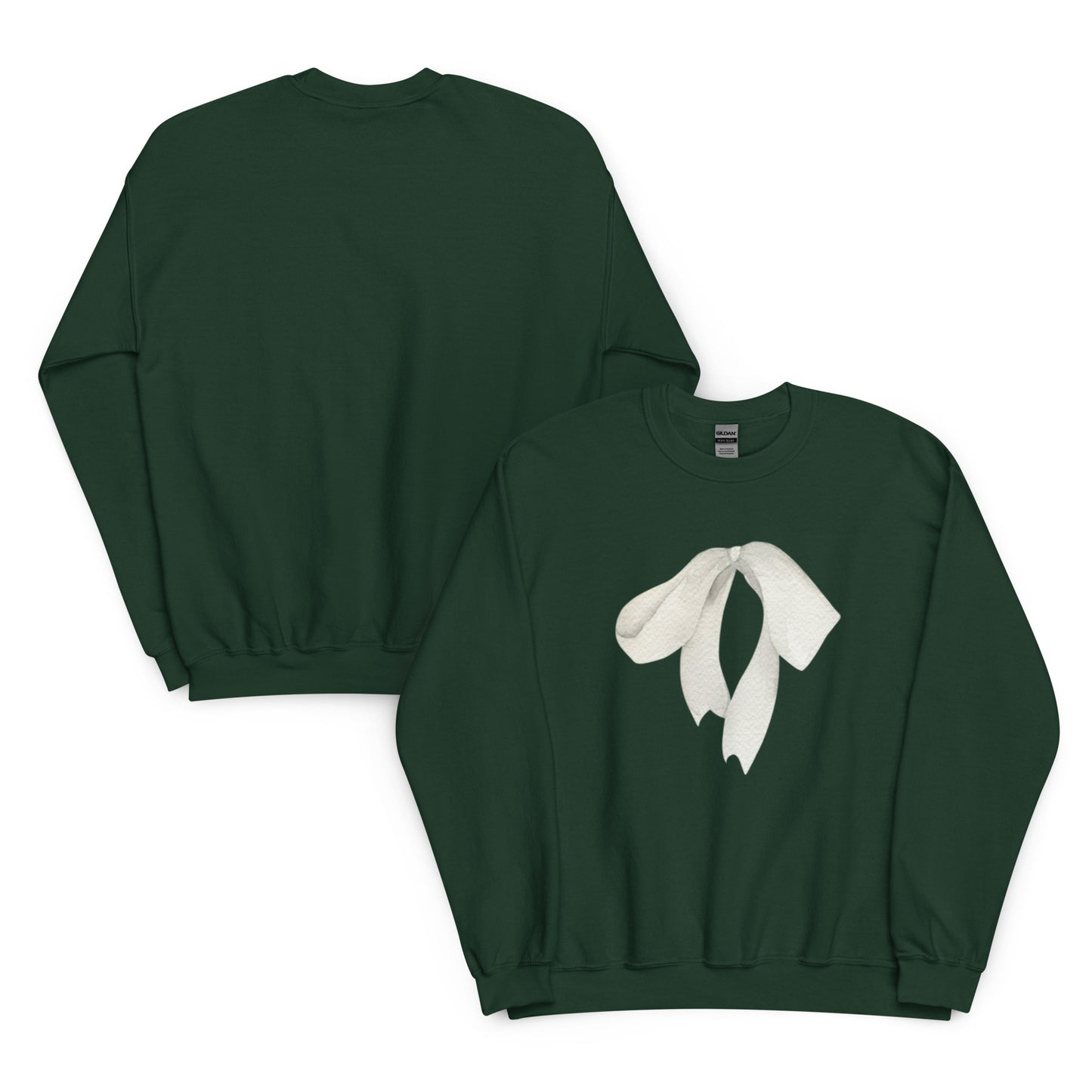 Sweat à col rond pour femme – mélange coton/polyester – motif imprimé "Petit Noeud" Minimaliste