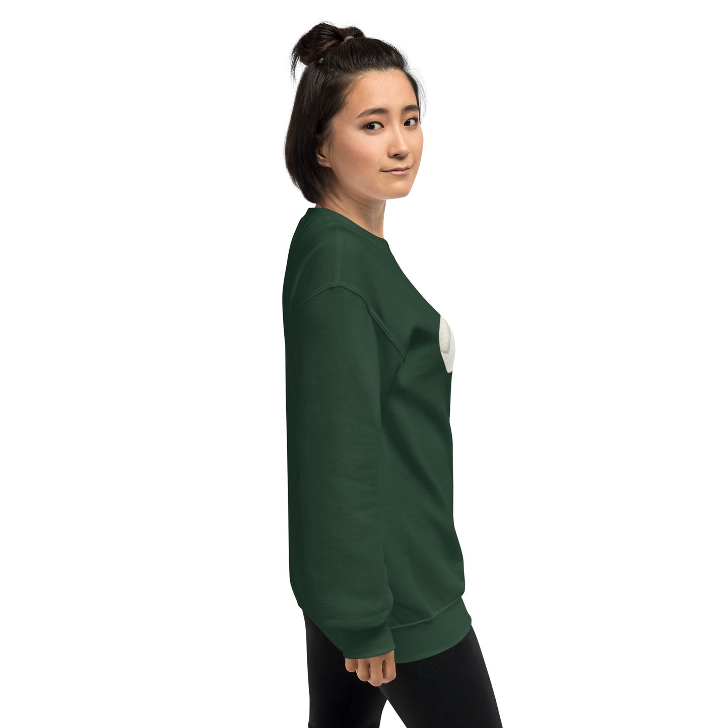 Sweat à col rond pour femme – mélange coton/polyester – motif imprimé "Petit Noeud" Minimaliste