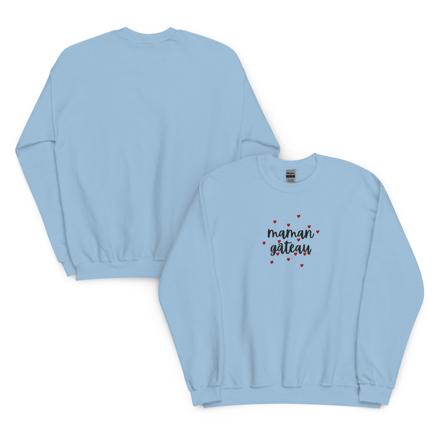 Sweat à col rond pour femme – mélange coton/polyester –  motif brodé "Maman Gâteau"