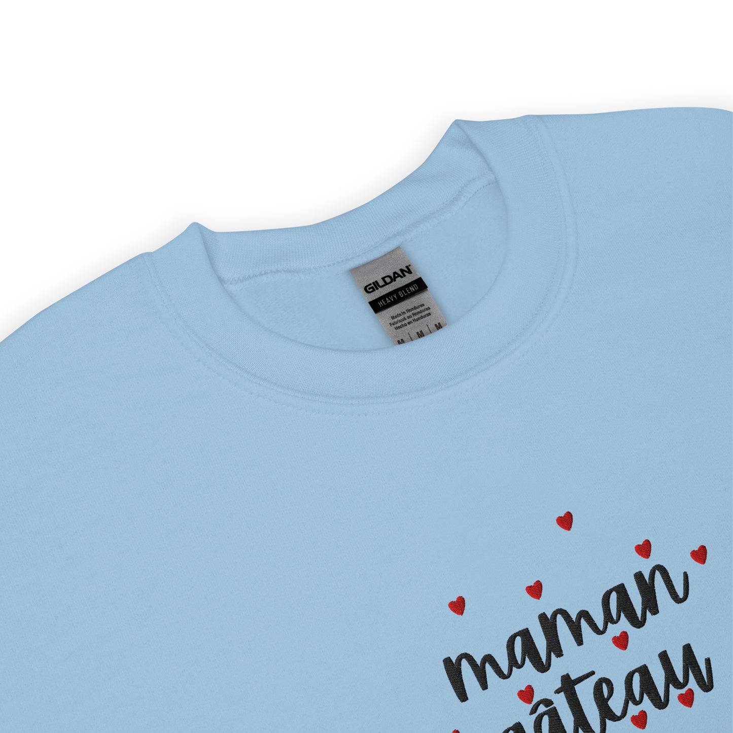 Sweat à col rond pour femme – mélange coton/polyester –  motif brodé "Maman Gâteau"