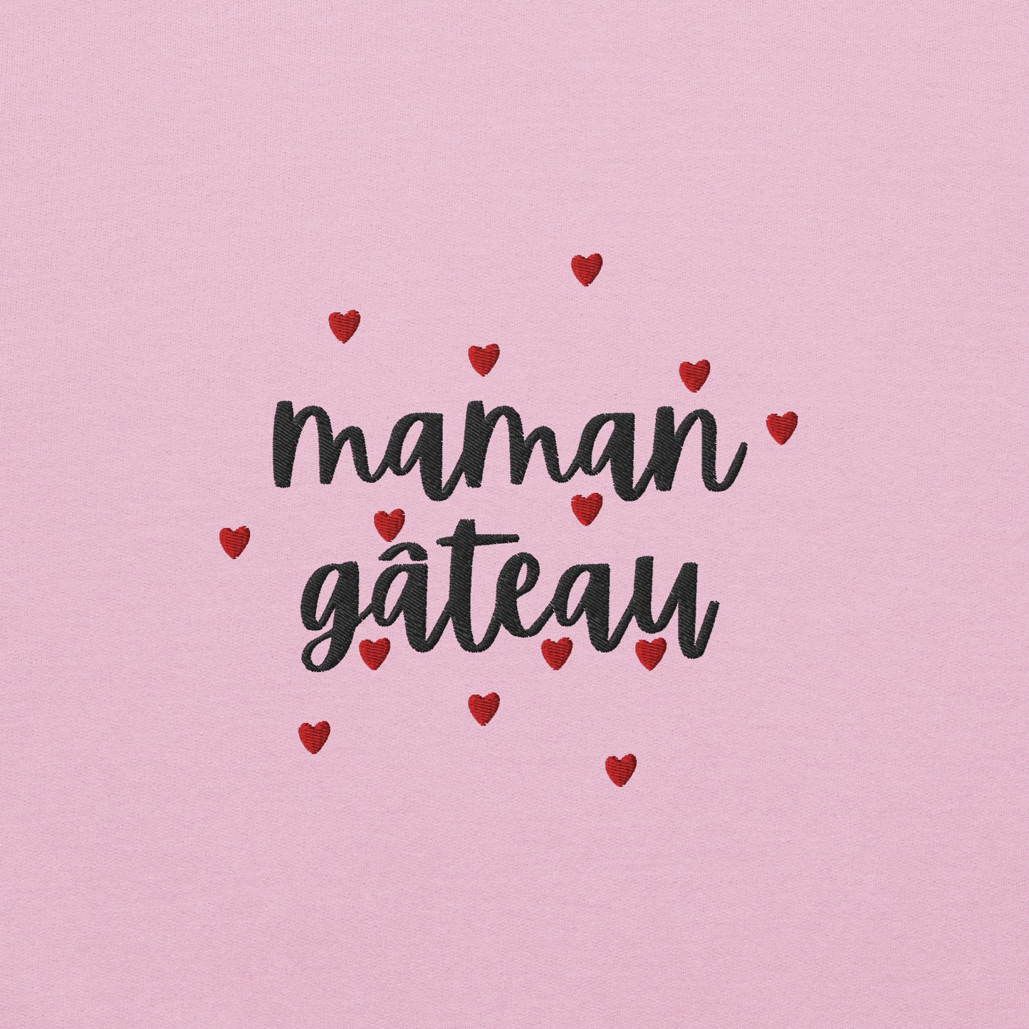 Sweat à col rond pour femme – mélange coton/polyester –  motif brodé "Maman Gâteau"
