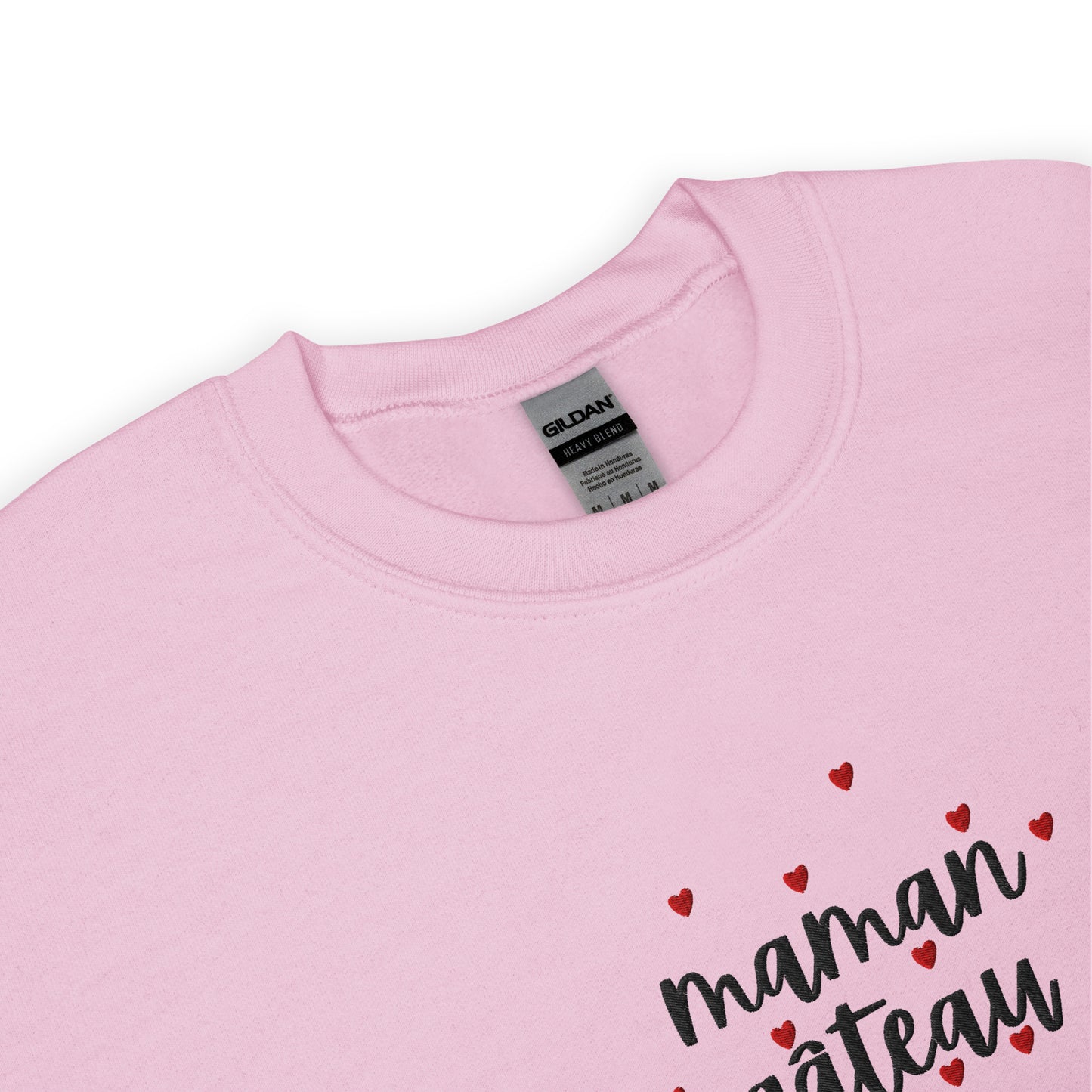 Sweat à col rond pour femme – mélange coton/polyester –  motif brodé "Maman Gâteau"