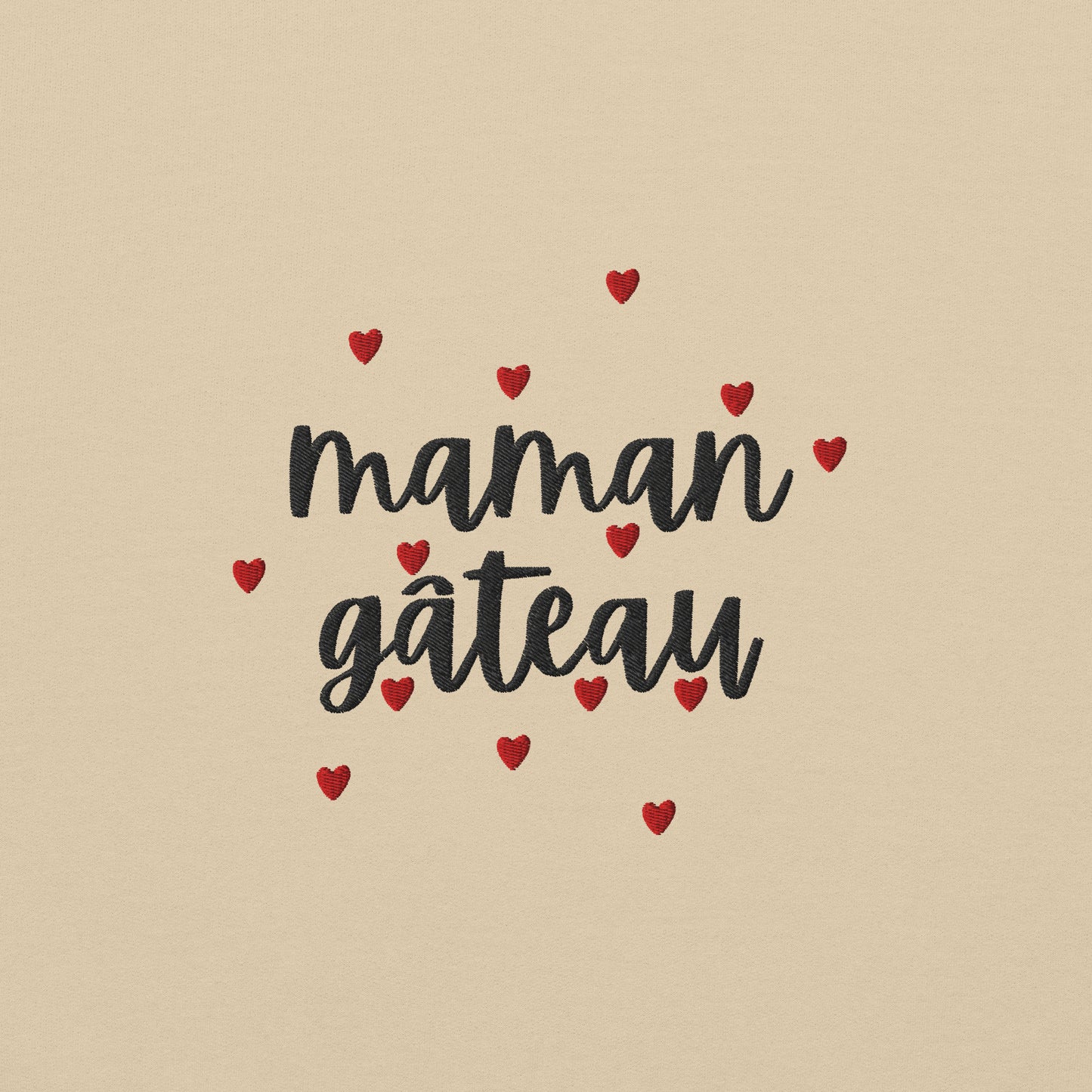 Sweat à col rond pour femme – mélange coton/polyester –  motif brodé "Maman Gâteau"