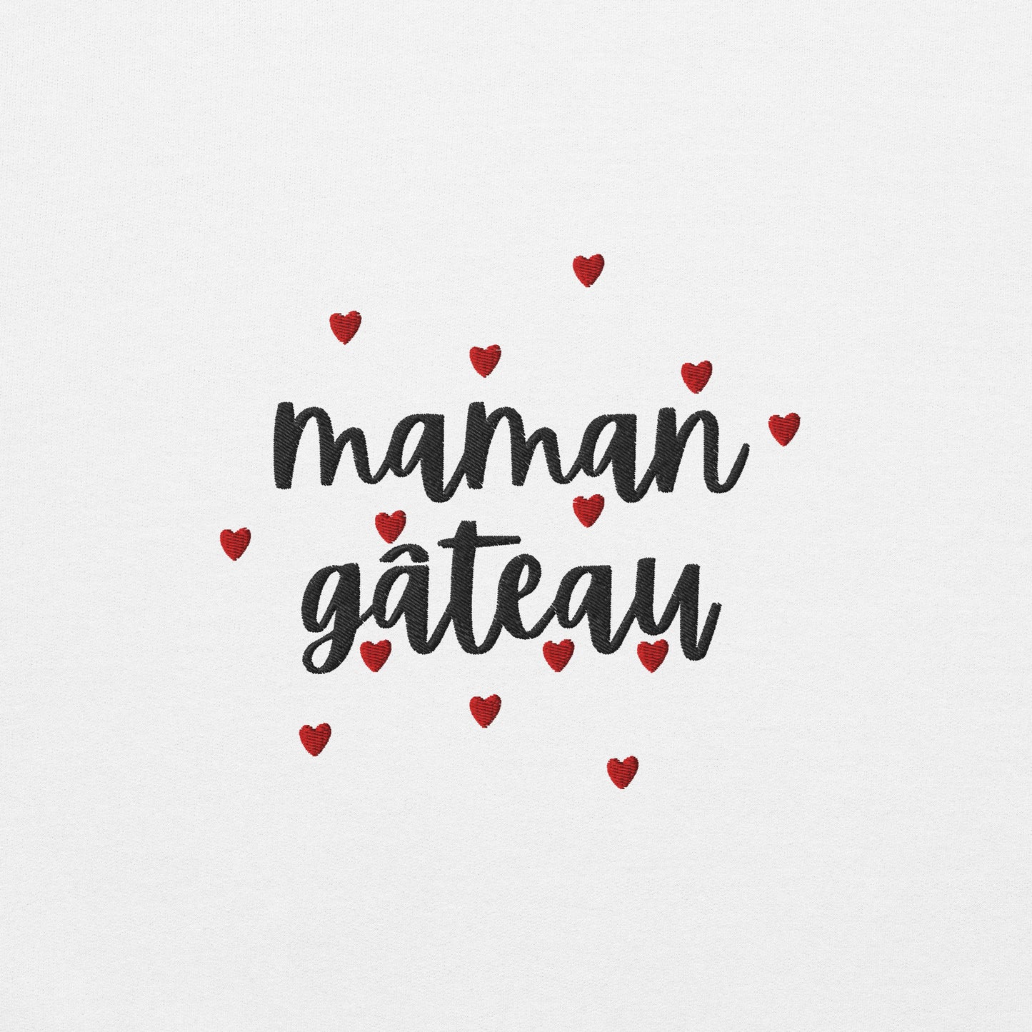 Sweat à col rond pour femme – mélange coton/polyester –  motif brodé "Maman Gâteau"