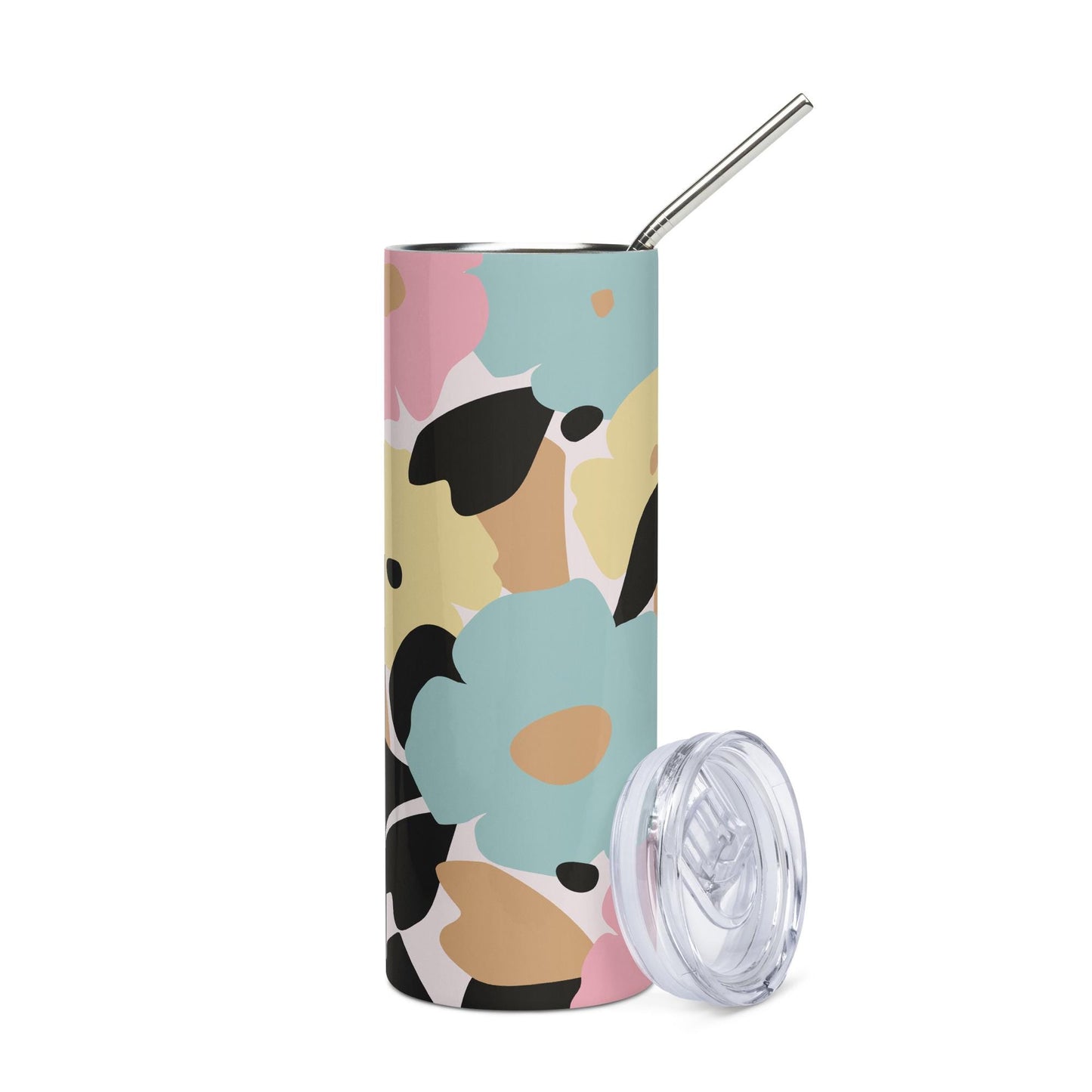 Mug isotherme inox - Design Florale - Gobelet en Acier Inoxydable – Mug de Voyage Durable, Étanche, Élégant - Boissons Chaudes et Froides