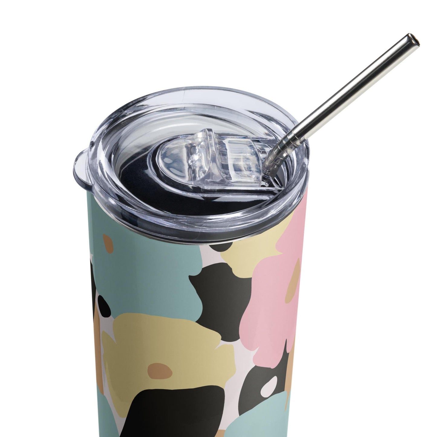 Mug isotherme inox - Design Florale - Gobelet en Acier Inoxydable – Mug de Voyage Durable, Étanche, Élégant - Boissons Chaudes et Froides