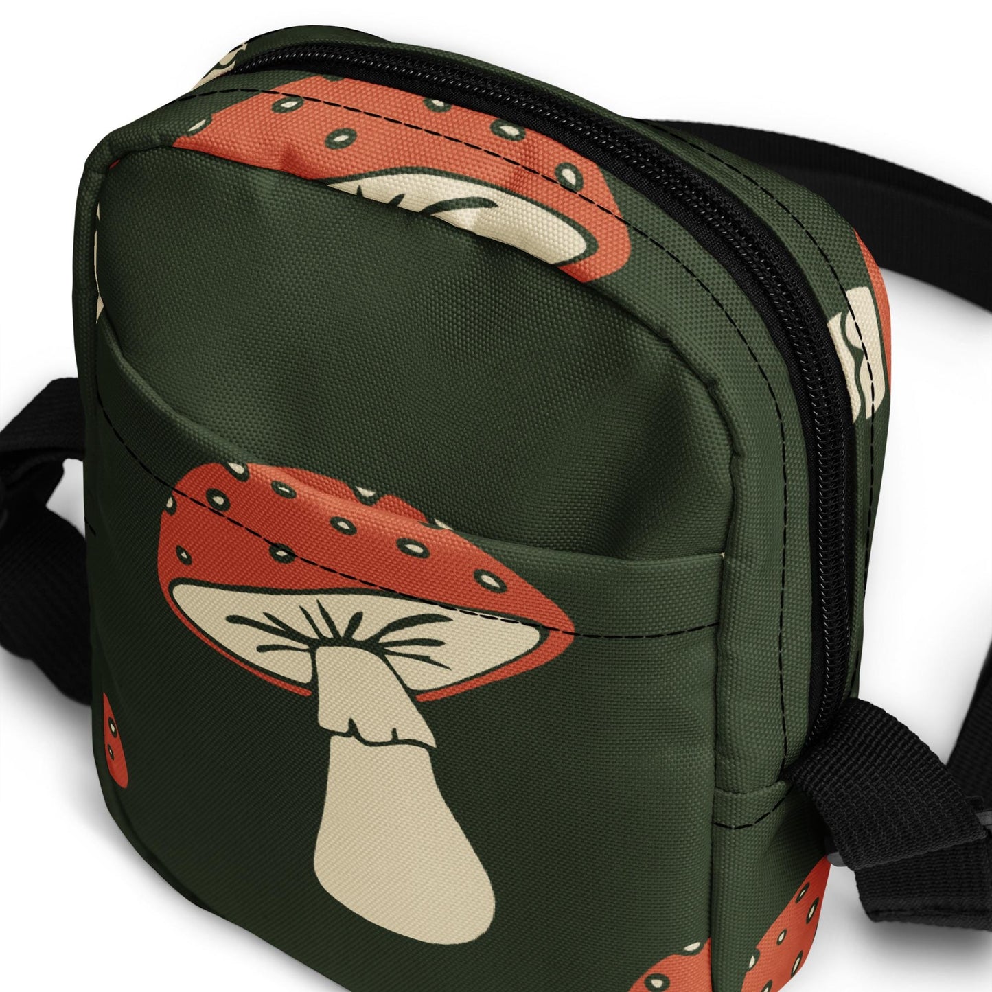 Sacoche Bandoulière Minimaliste - Sac Unisex Personnalisable – Légère, Compacte, Pratique – Quotidien, Voyage Design Minimaliste Champignons