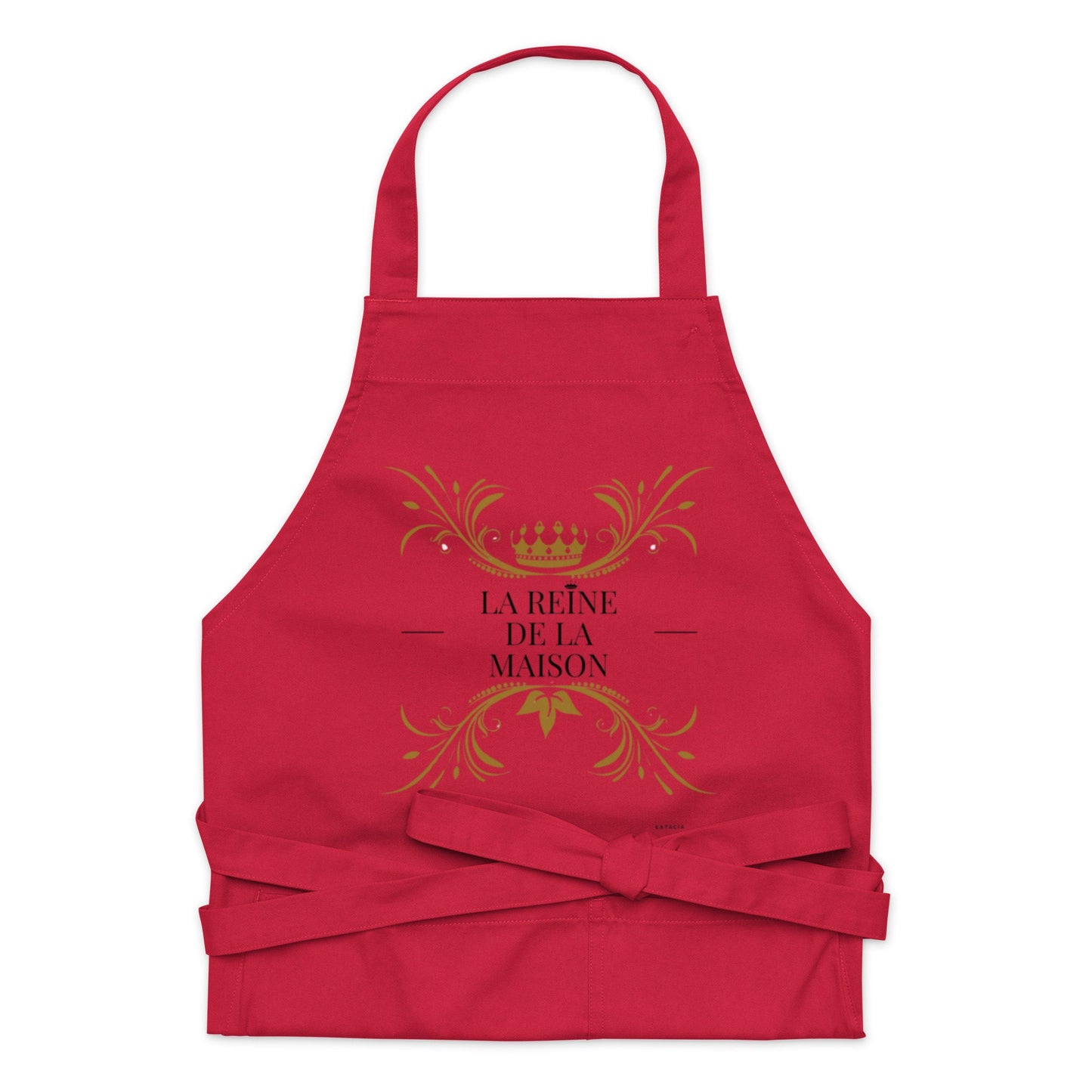 Tablier pour Femme 100 % Coton Bio – "La Reine de la maison" - écologique et élégant, Cadeau BBQ, Accessoire cuisine