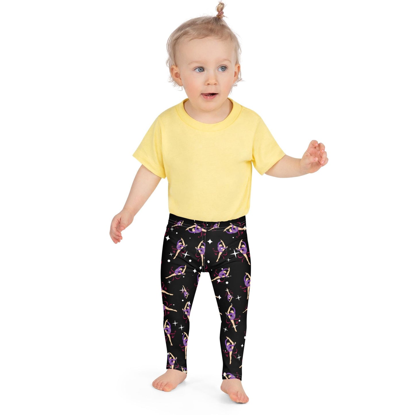 Leggings Bébé et Petite Fille  - Confortable, Doux et Extensible - quotidien, sport, urbain, école, cadeau – Design Danseuse Gymnaste
