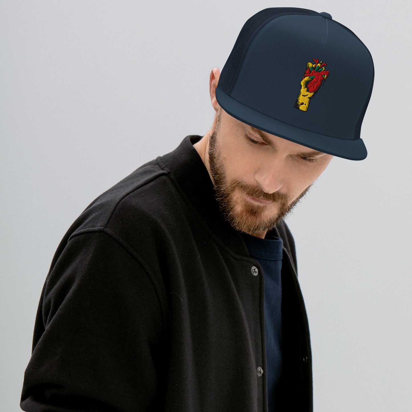 Casquette trucker unisexe Minimaliste – Maille filet respirante, motif brodé – Coeur Déjà Pris