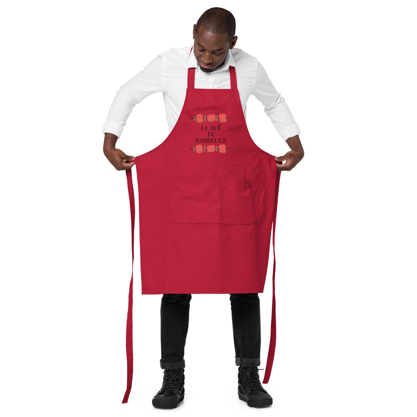 Tablier pour Homme 100 % Coton Bio "Le Roi du Barbecue" - Cadeau BBQ Original - coton biologique, Accessoire cuisine, cadeau papa mari