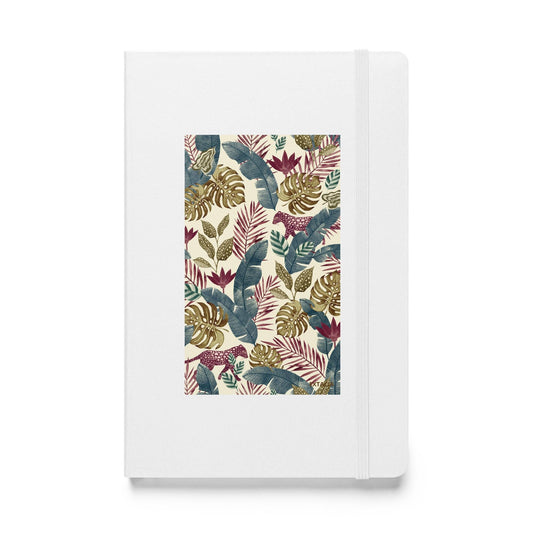 Carnet à couverture rigide vue de face, design minimal - blanc - Forêt Printanière