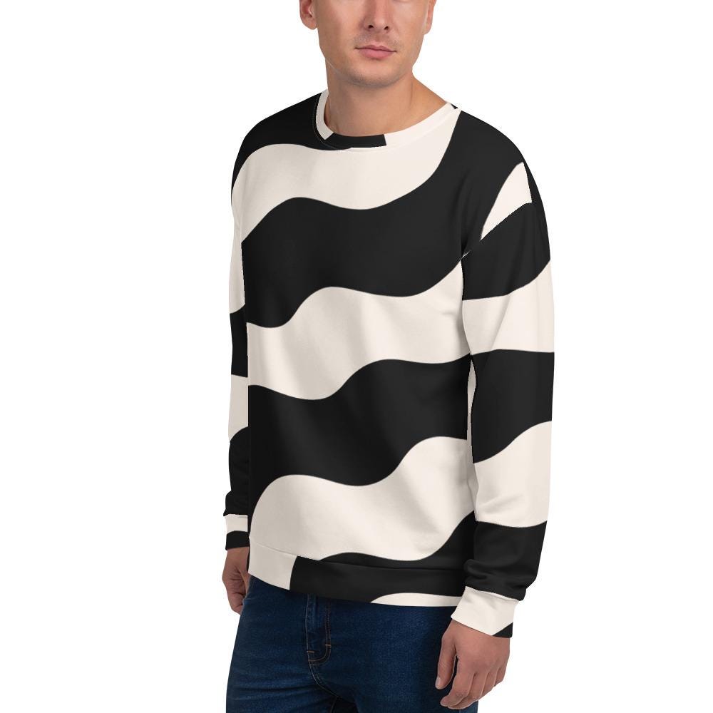 Col/poignets, sweat – tenue durable  motif imprimé graphique minimaliste - beige et noir