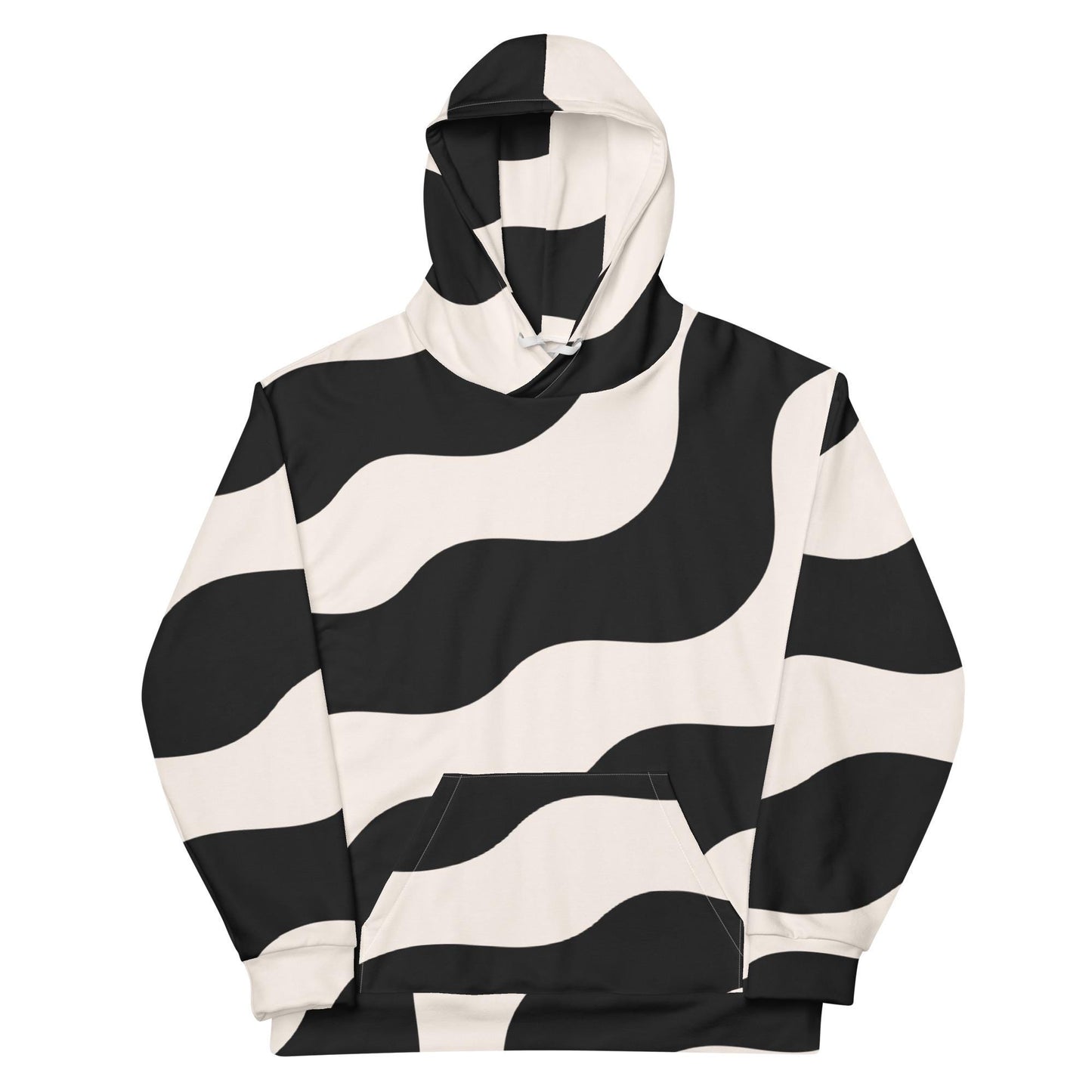 Détail matière polyester recyclé et coutures femme - beige et noir - graphique minimaliste