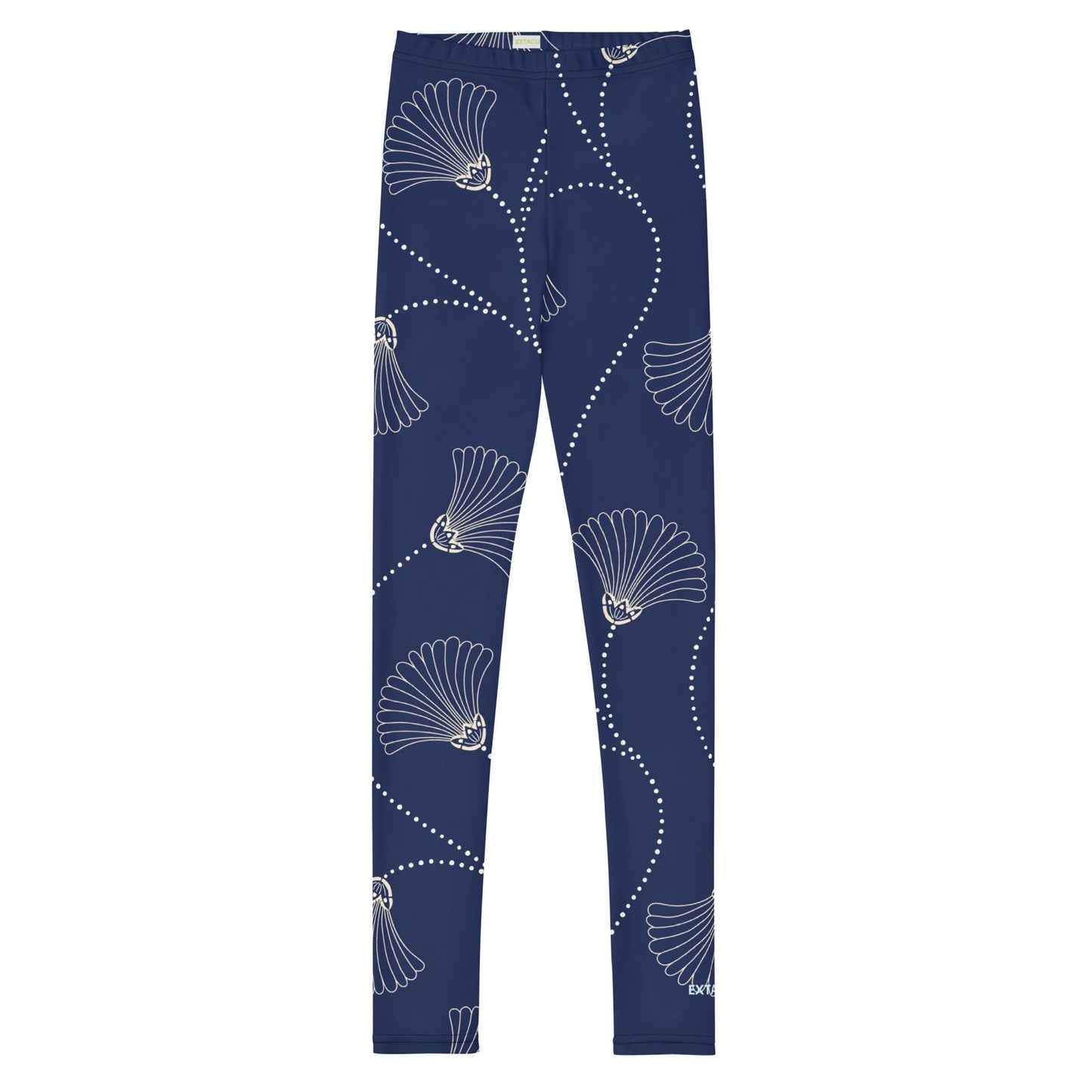 Legging fille ado - bleu fleuri, minimaliste – Ceinture et ourlets