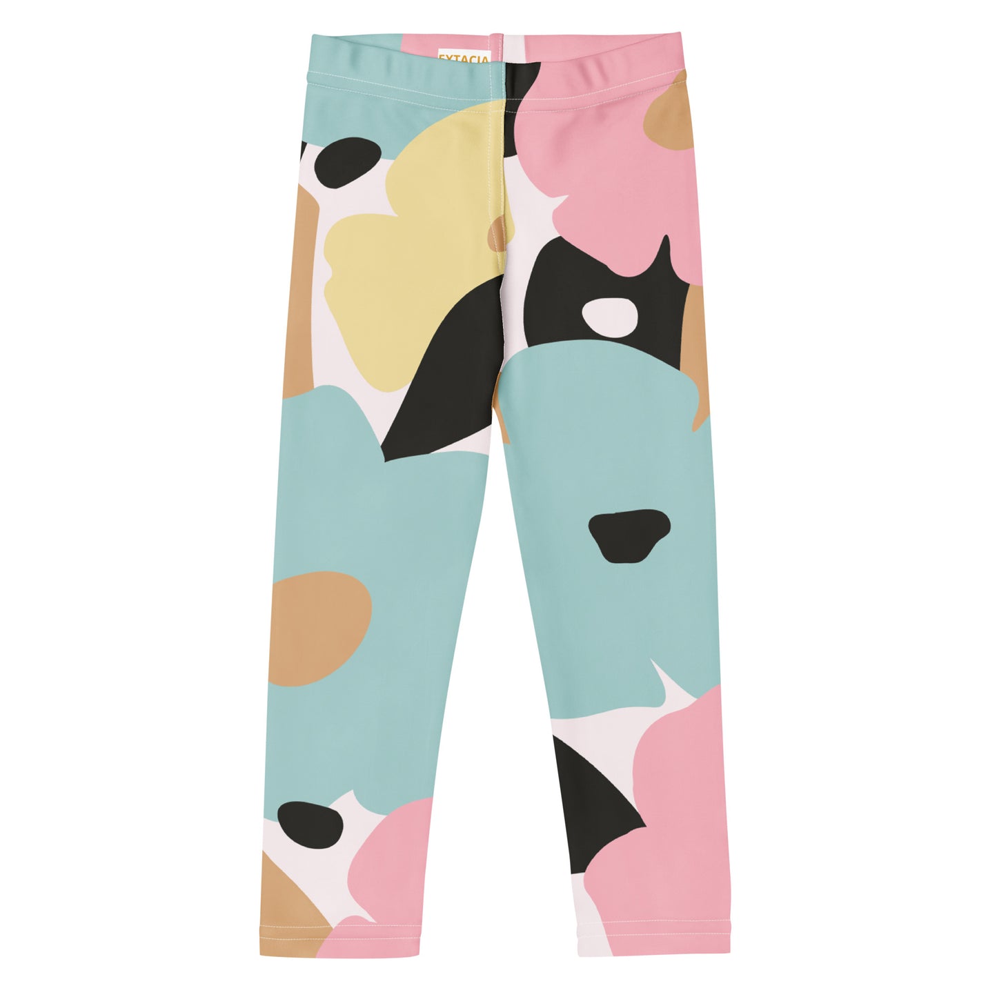 Leggings petite fille – Ourlets et coutures, leggings - fleuri pastel - motif gymnaste danseuse 