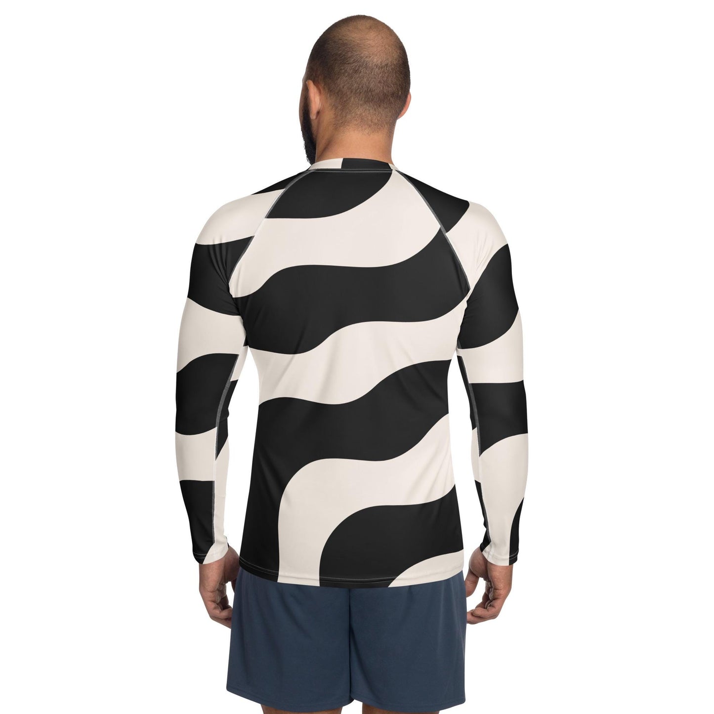 Rash guard – dos, finitions propres respirabilité et aisance - Rash guard homme - beige et noir - ML 