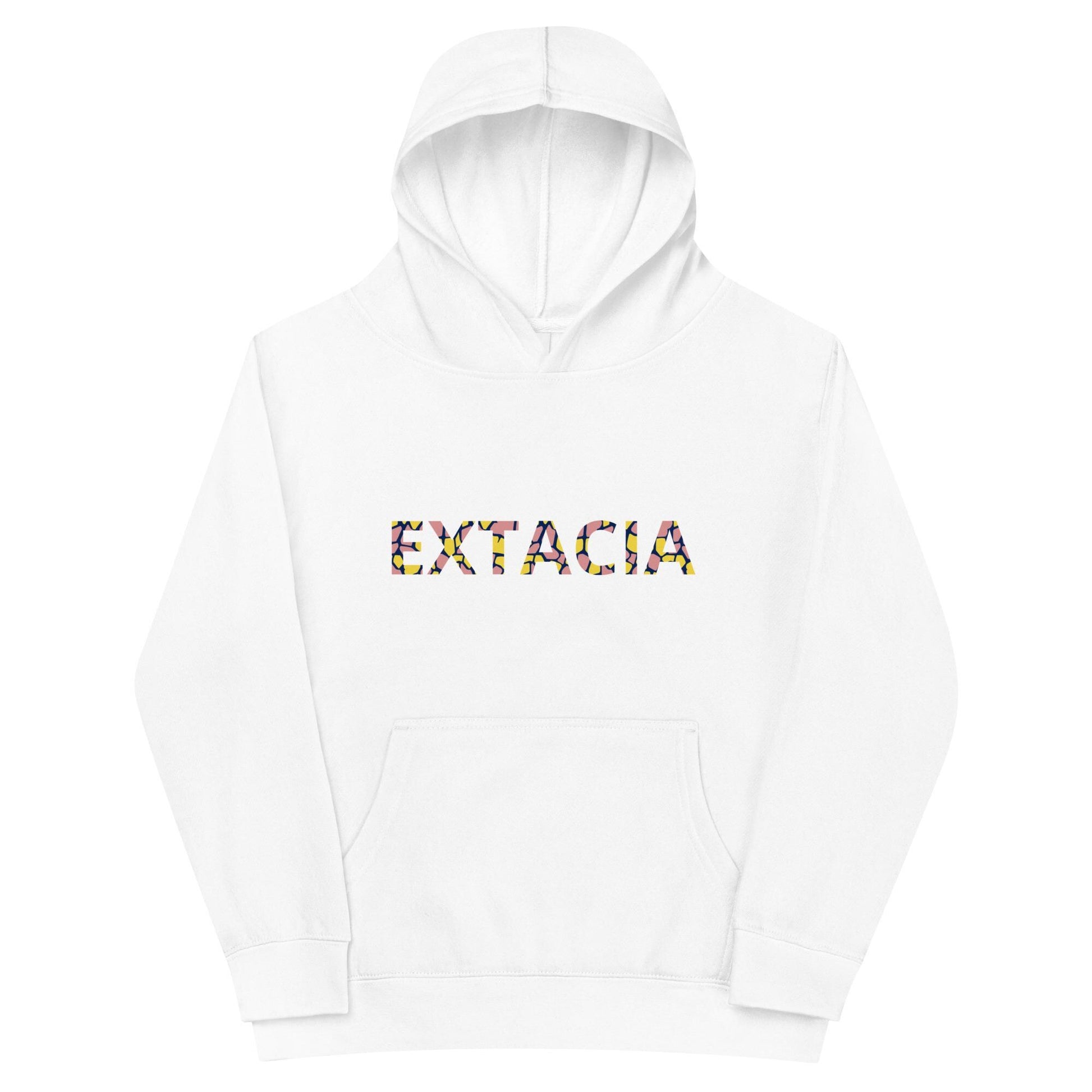 Sweat à capuche petite fille - Jaune & Kaki - motif gymnaste danseuse -  blanc - coton-mélange motif imprimé – vue de face, chaud et doux