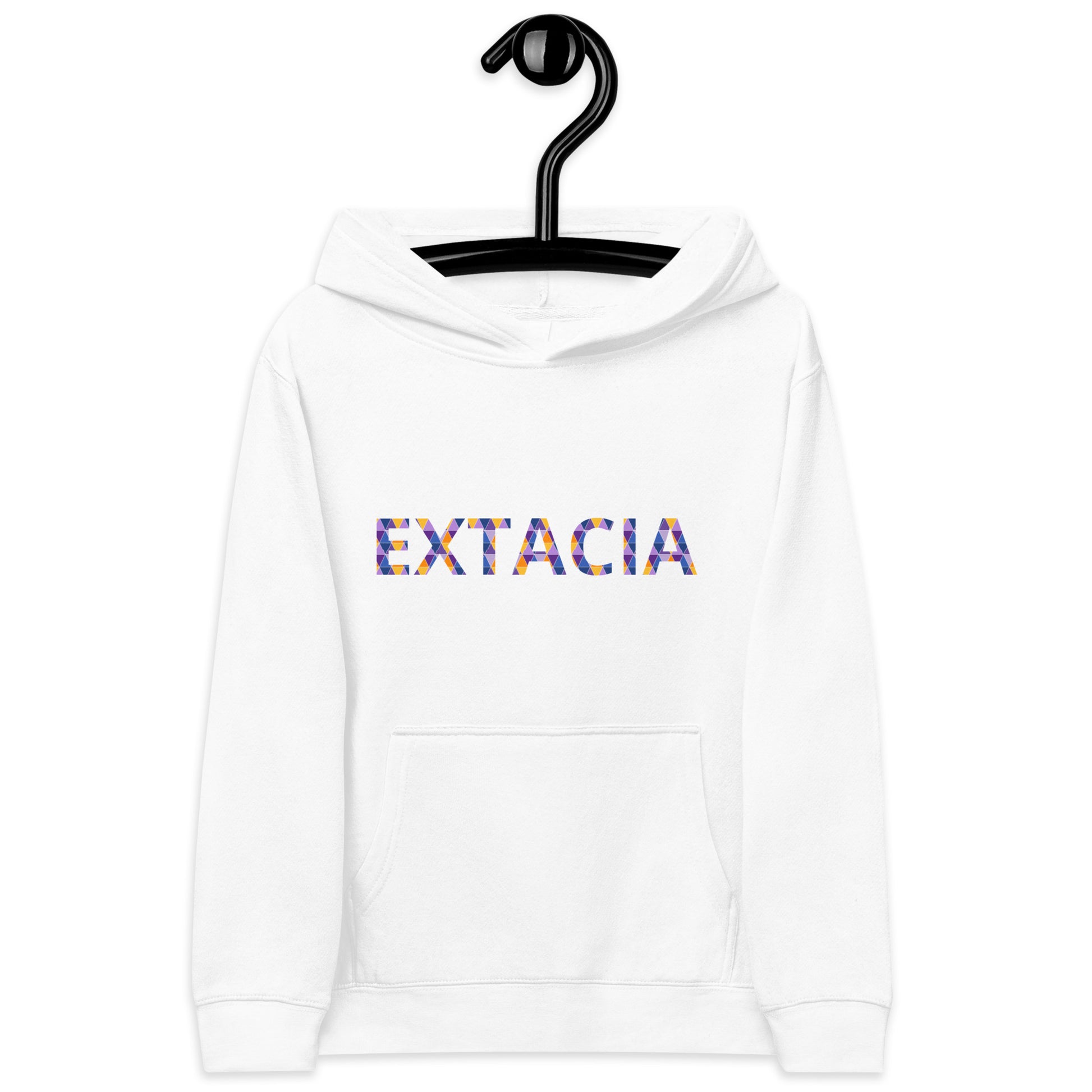 Sweat à capuche petite fille - arc-en-ciel - motif gymnaste danseuse - blanc - coton-mélange motif imprimé – 	Détail motif imprimé poitrine sweat petite fille ExtaciaFrance