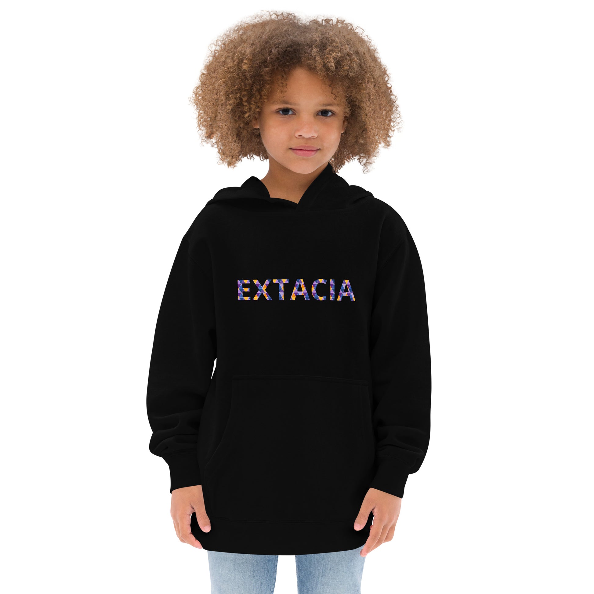Sweat à capuche petite fille - arc-en-ciel - motif gymnaste danseuse - noir - coton-mélange motif imprimé – Enfant portant le sweat à capuche petite fille – style cocooning et hiver chaleureux