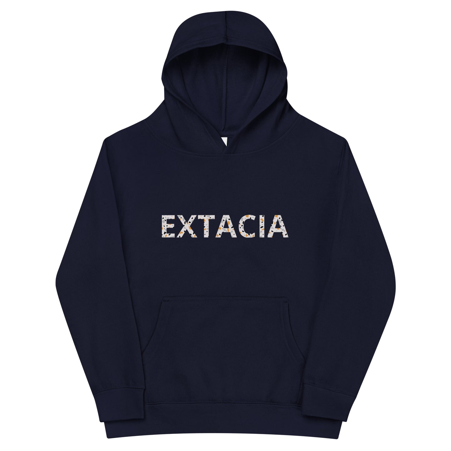 Sweat à capuche petite fille - bleu, jaune, rose - motif gymnaste danseuse -  bleu marine - coton-mélange motif imprimé – vue de face, chaud et doux 