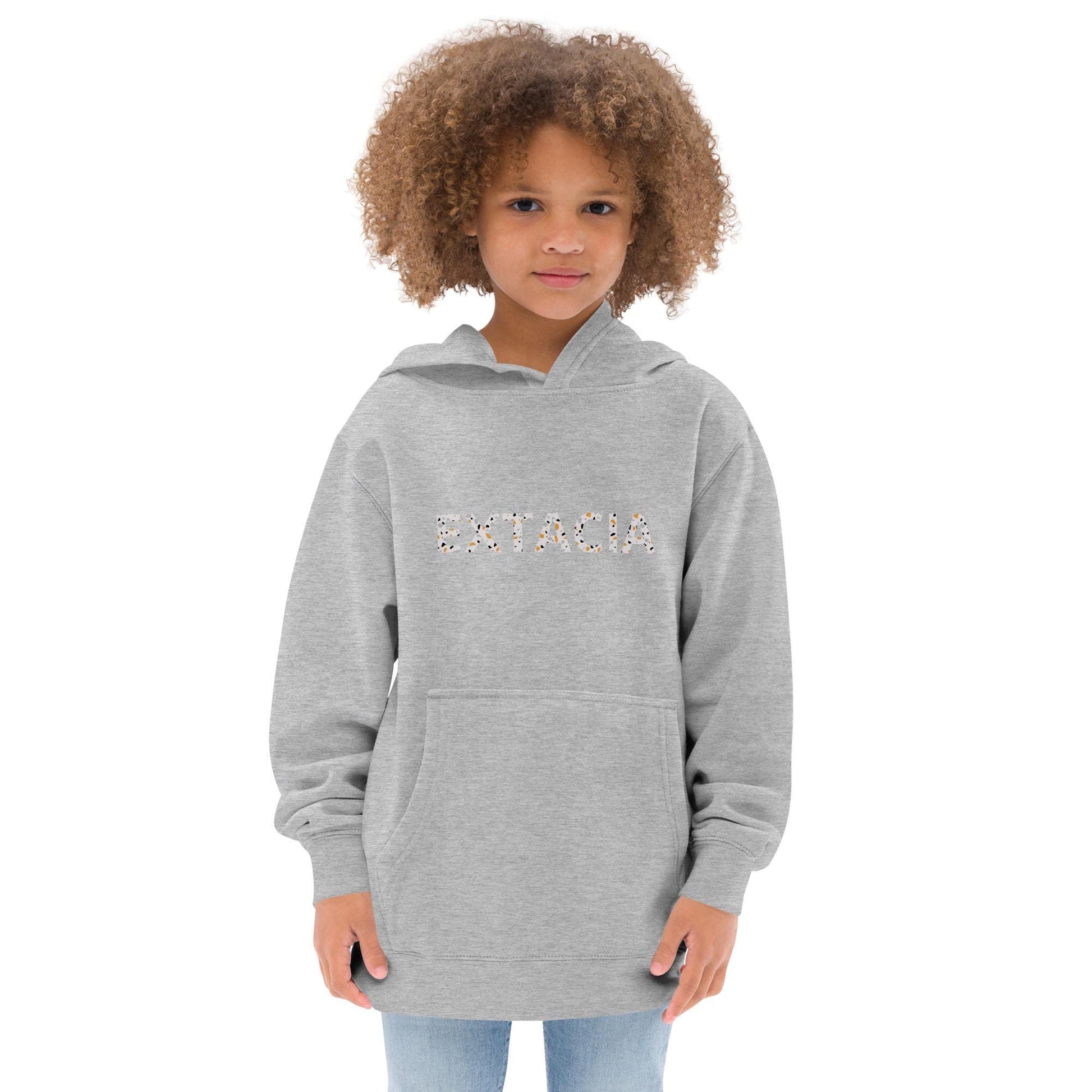 Sweat à capuche petite fille - bleu, jaune, rose - motif gymnaste danseuse -  gris - coton-mélange motif imprimé – Enfant portant le sweat à capuche petite fille – style cocooning et hiver chaleureux
