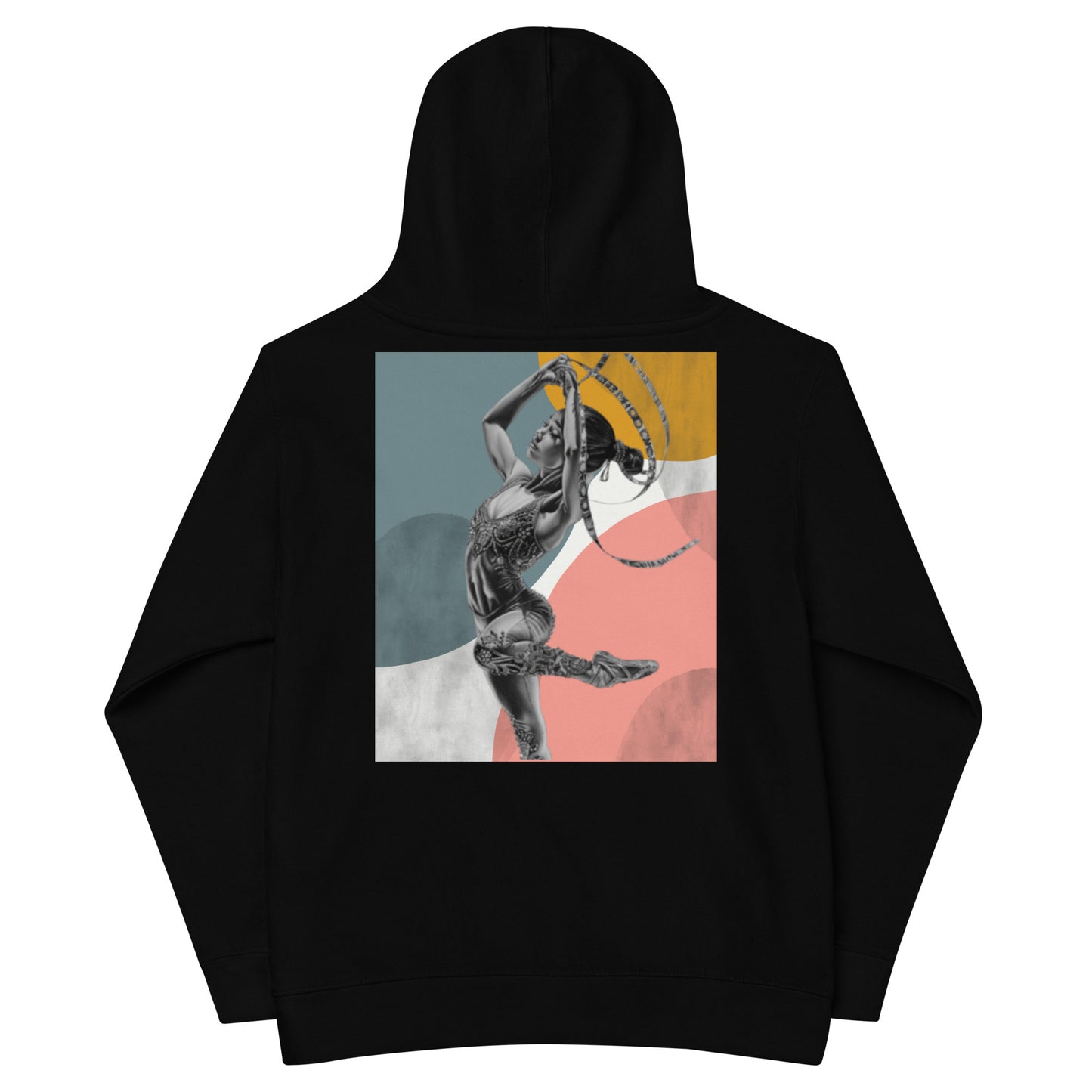 Sweat à capuche petite fille - bleu, jaune, rose - motif gymnaste danseuse -  noir - coton-mélange motif imprimé – dos, maille serrée et finitions côtelées