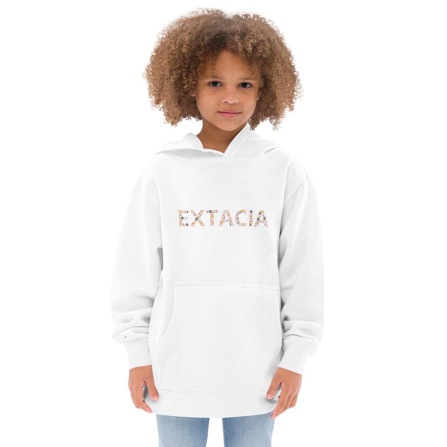 Sweat à capuche petite fille - fleurs du printemps - motif gymnaste danseuse -  blanc - coton-mélange motif imprimé – Enfant portant le sweat à capuche petite fille – style cocooning et hiver chaleureux