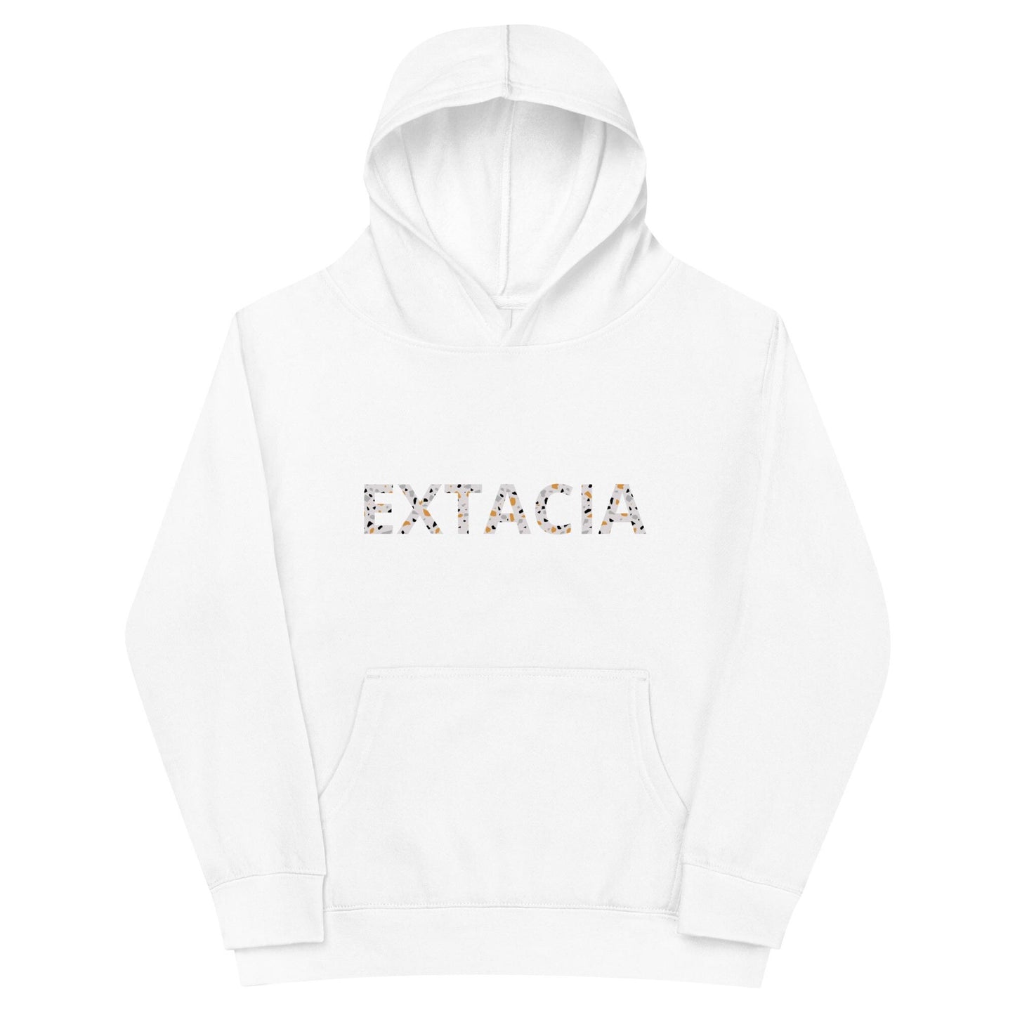 Sweat à capuche petite fille granite jaune - motif gymnaste danseuse - blanc - coton-mélange motif imprimé – vue de face, chaud et doux