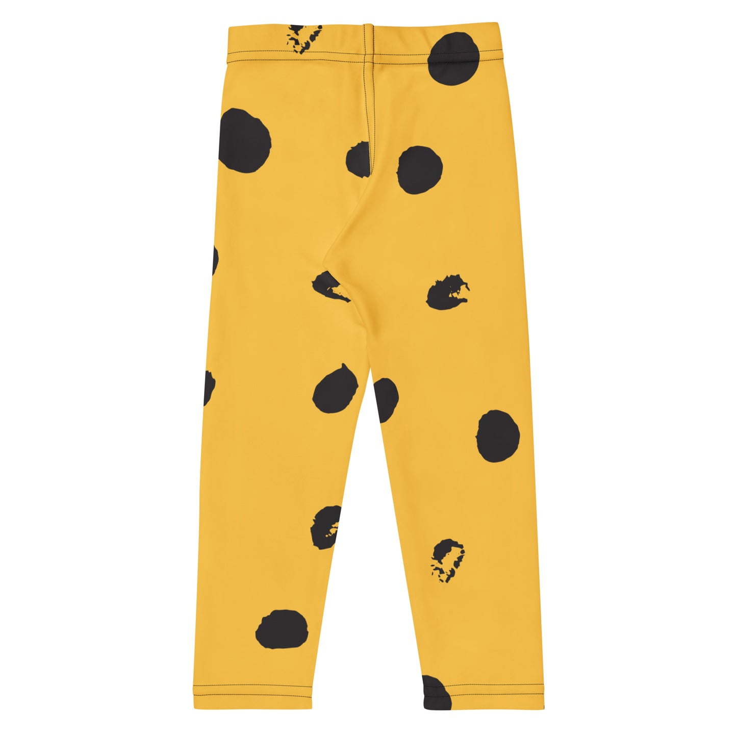 Legging pour petite fille – Jaune & Noir – Doux, extensible, toutes saisons – Motif Gymnaste Danseuse