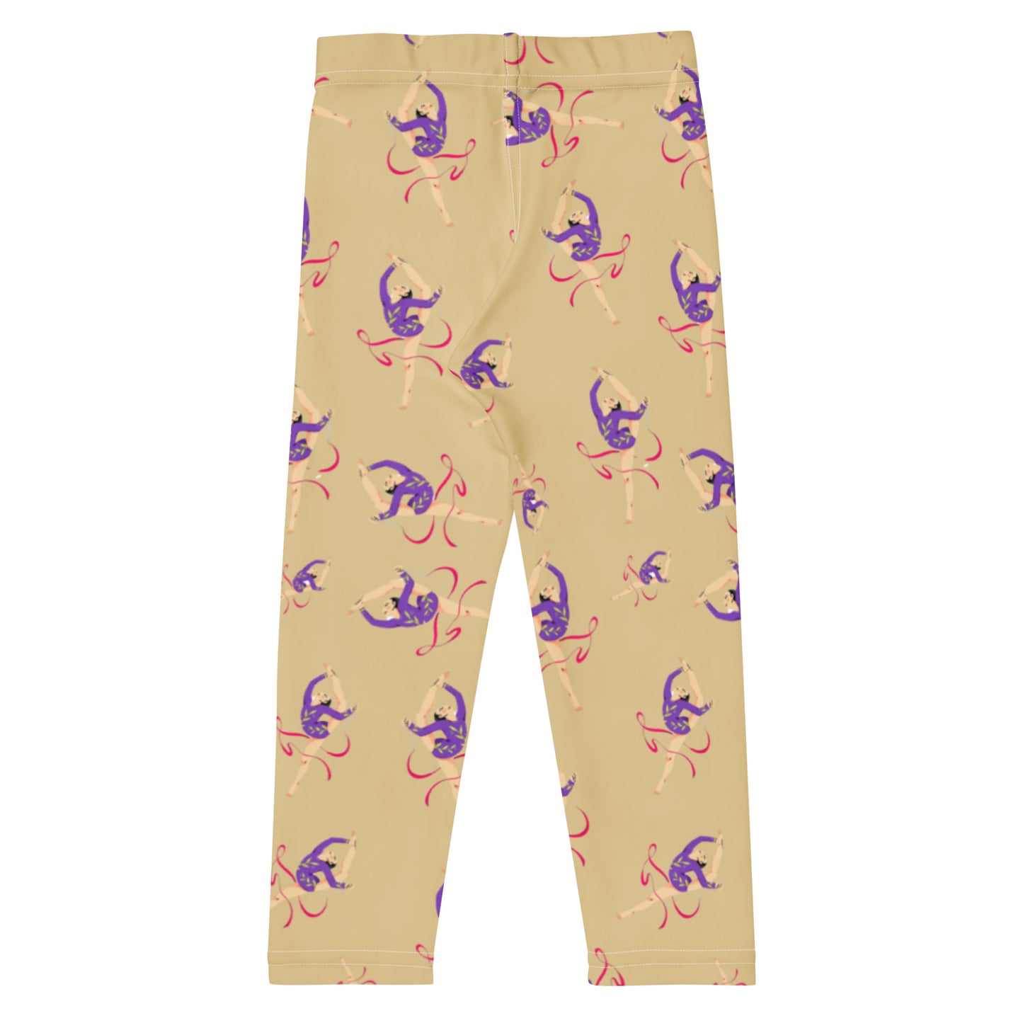 Legging pour petite fille – Jaune Citron – Doux, extensible, toutes saisons – Motif Gymnaste Danseuse