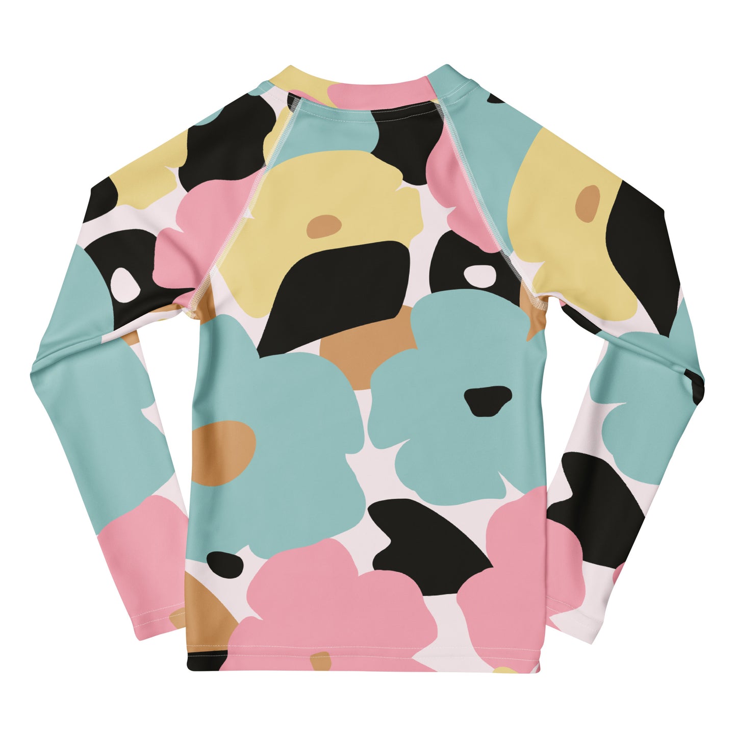 Rash guard pour petite fille – Fleuri, Pastel – Compression légère, séchage rapide – Minimaliste